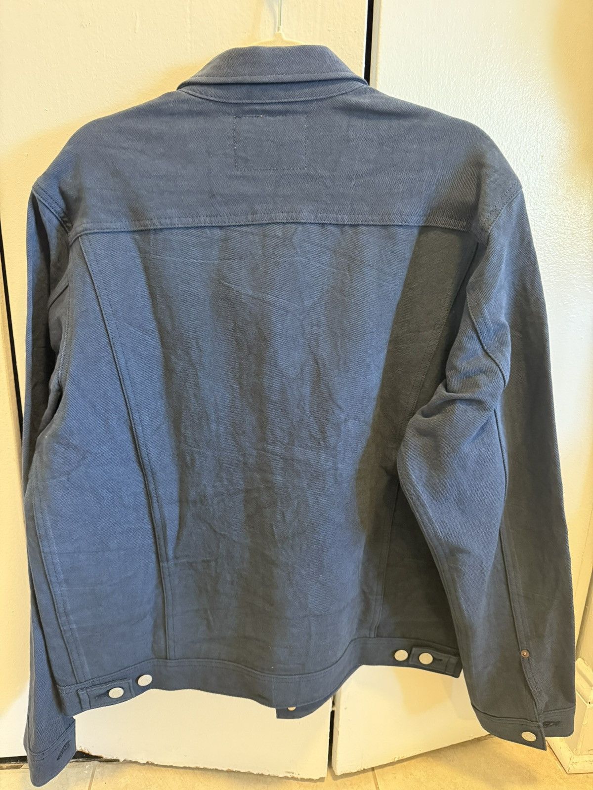 Edwin Edwin Navy & Linen Twill Trucker Jacket Size US L / EU 52-54 / 3 - 4 Thumbnail