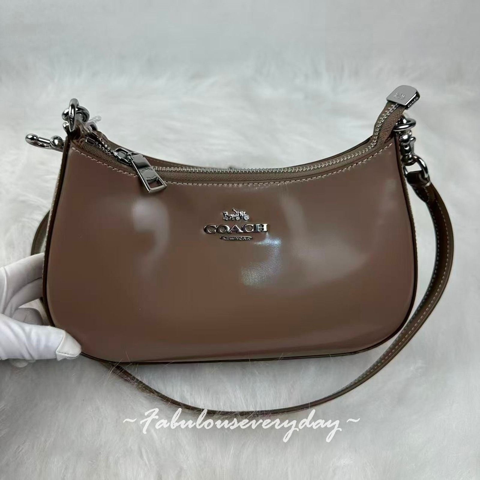 Coach Coach Teri Shoulder Bag Crossbody In Leather Silver/Clay Size ONE SIZE - 2 Thumbnail