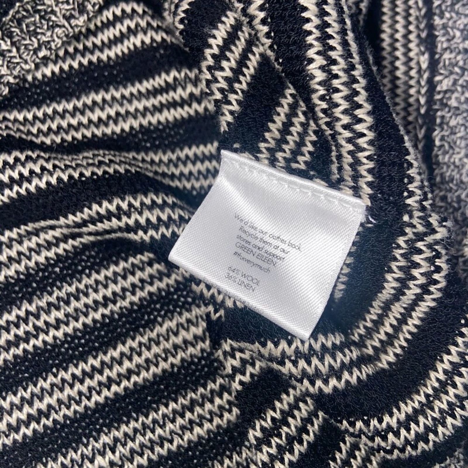 Eileen Fisher Eileen Fisher Wool Linen Stripe Boxy Sweater Italian Yarn Size XS / US 0-2 / IT 36-38 - 4 Thumbnail