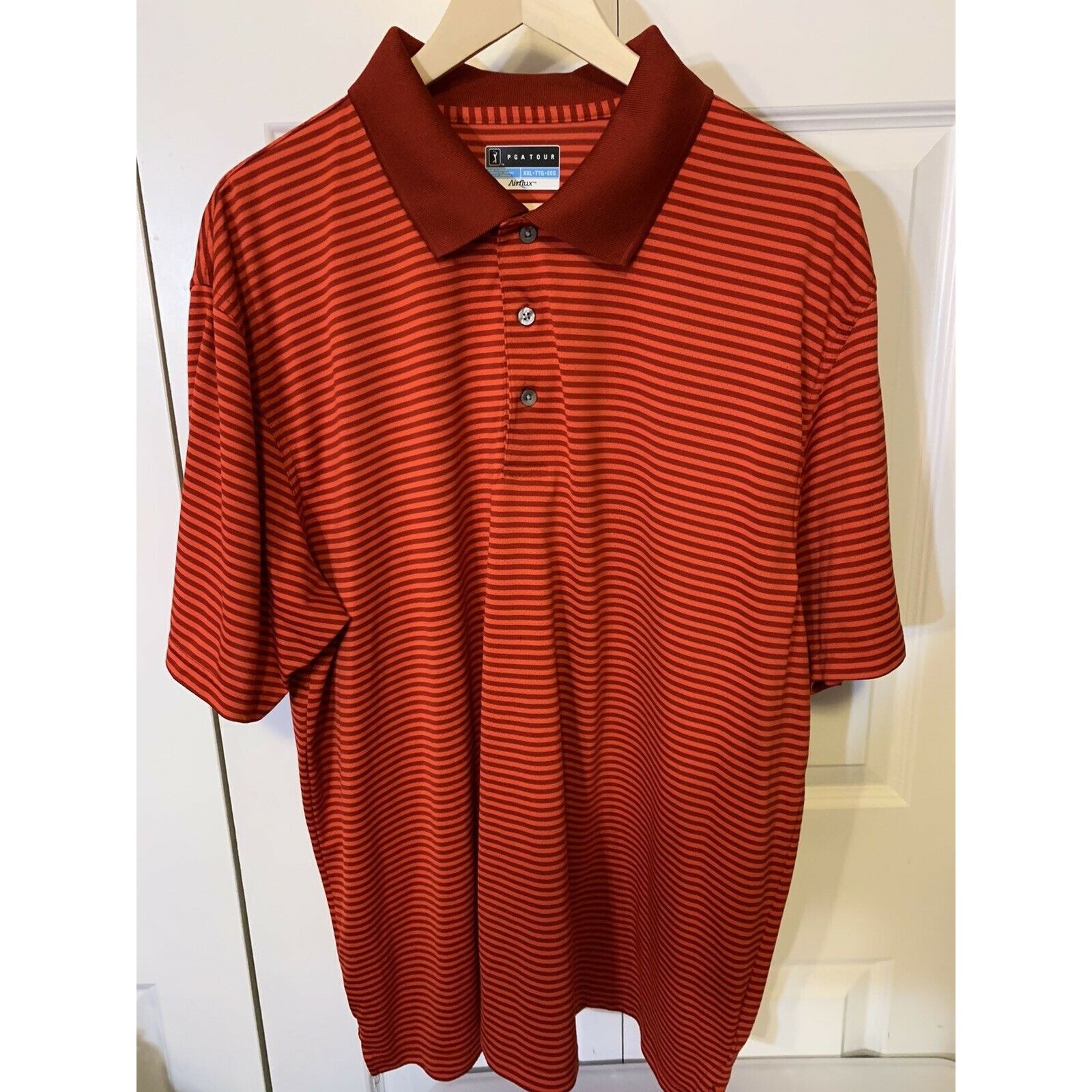 PGA Tour PGA Tour Airflux Mens Sz XXL Orange Red GOLF POLO SHIRT Size US XXL / EU 58 / 5 - 1 Thumbnail
