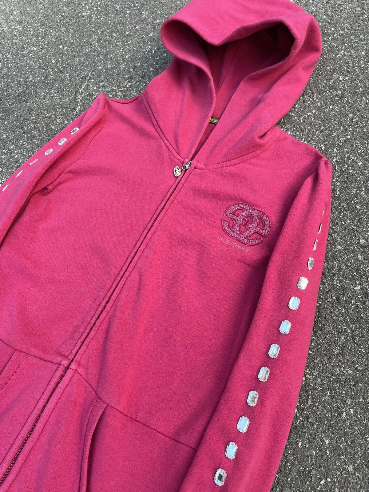 Vintage Vintage Y2K 00s Britney Spears Style Pink Zip Hoodie Size S / US 4 / IT 40 - 3 Thumbnail