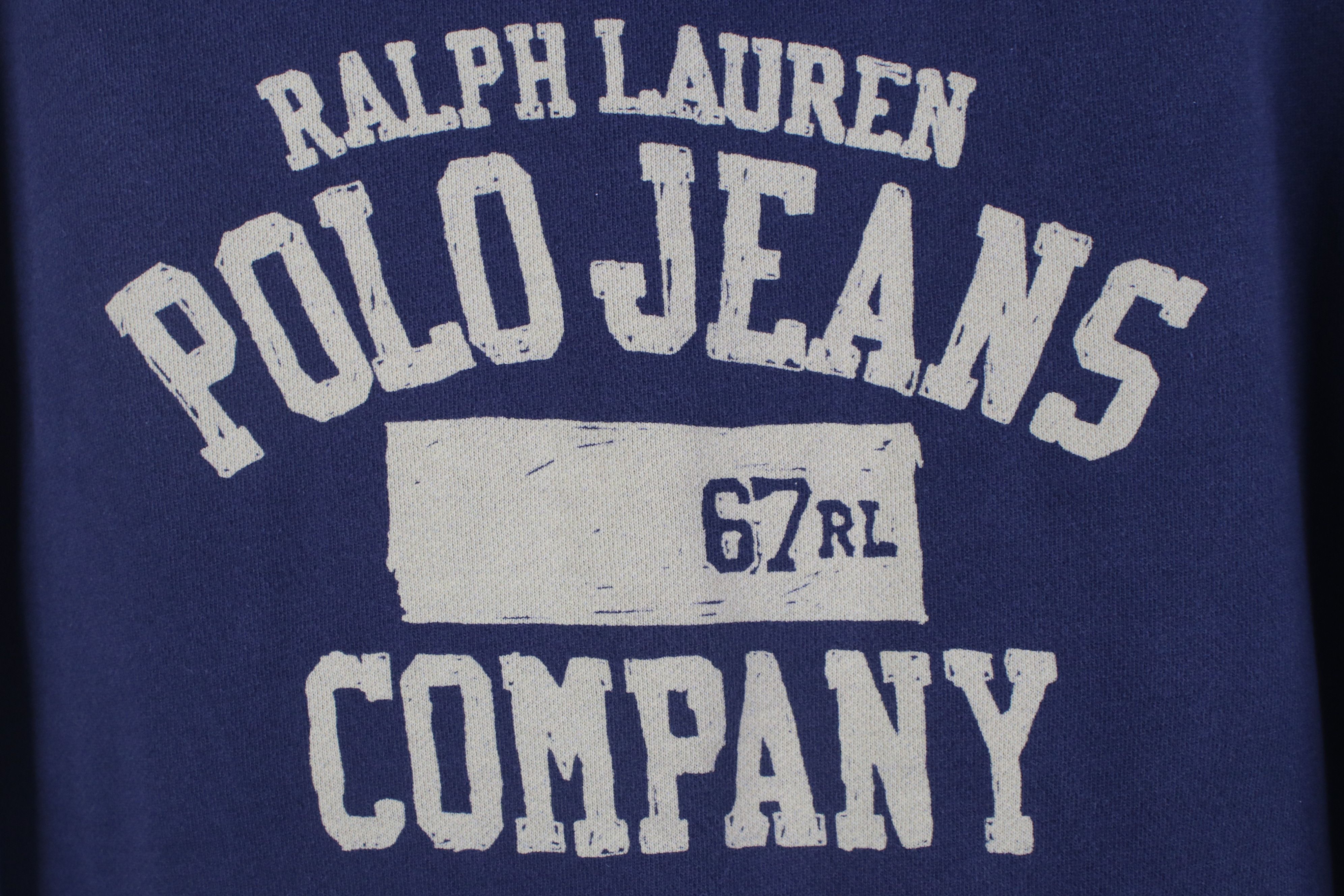 Polo Ralph Lauren Vintage 90s Ralph Lauren Spell Hoodie Sweatshirt Navy Blue Size US L / EU 52-54 / 3 - 4 Thumbnail