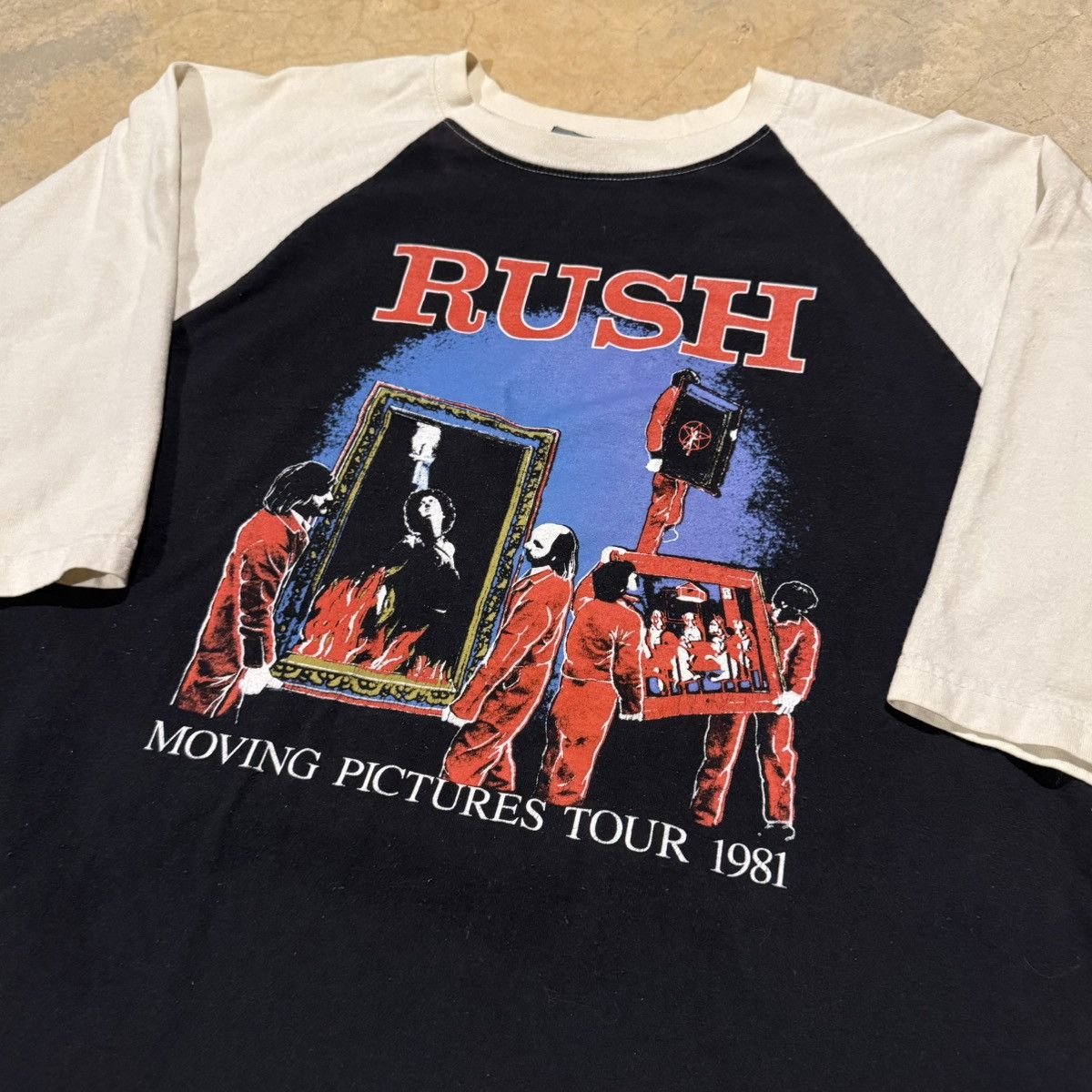 Vintage Vtg 1981 Faded Rush Moving Pictures Tour Raglan Band Tee ERD Size US XL / EU 56 / 4 - 3 Thumbnail