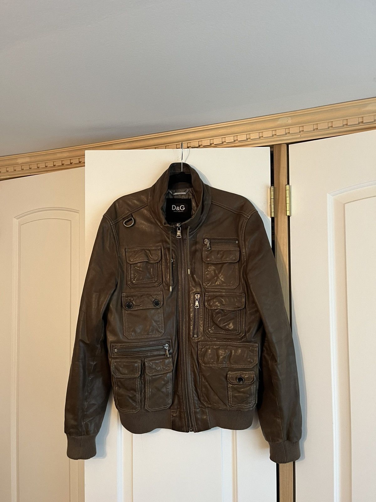 Dolce & Gabbana Dolce & Gabbana D&G AW08 Cargo Leather Jacket Size