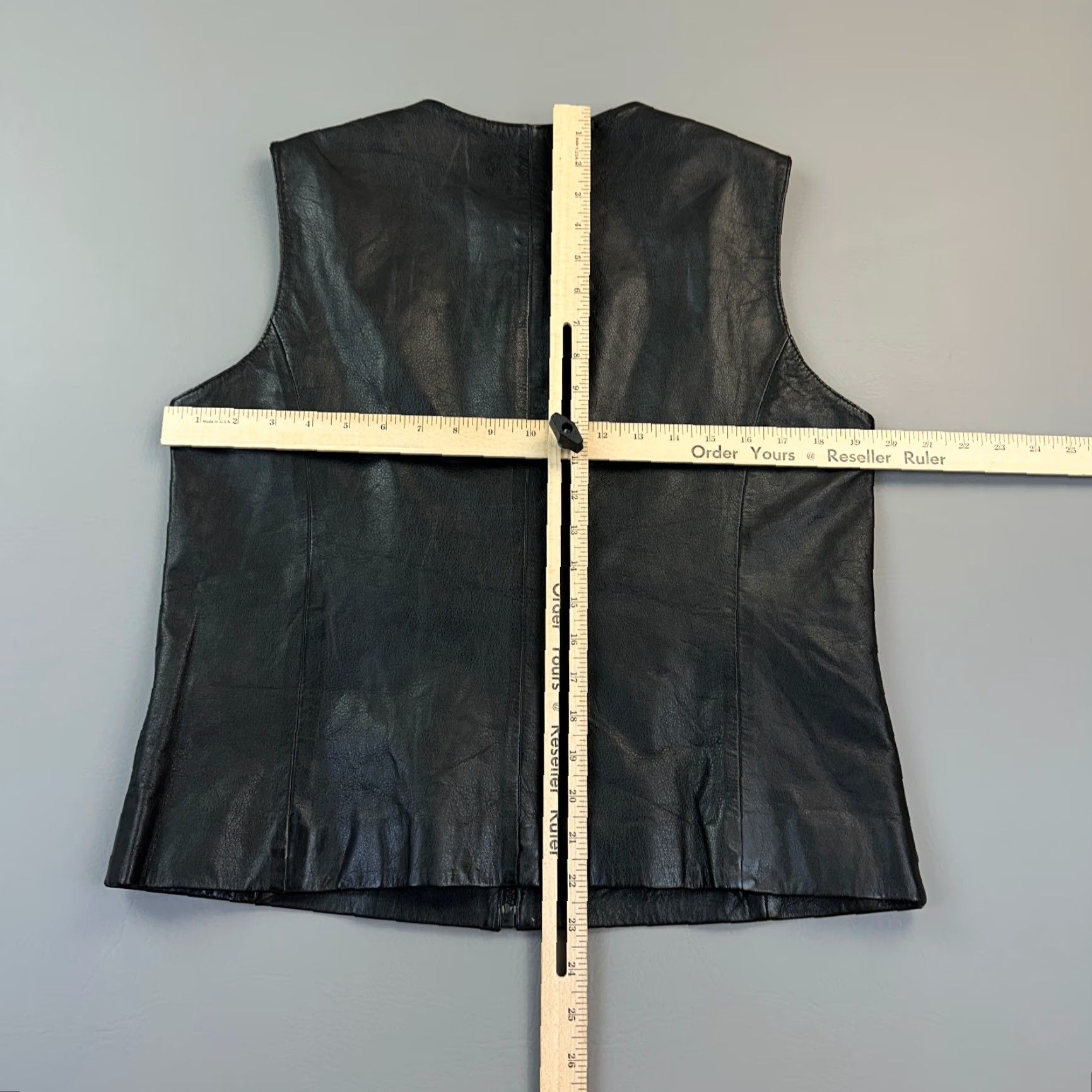 Preston & York VINTAGE Preston & York Vest Women's 12 Black Leather Full Zip Minimalist Casual Size XL / US 12-14 / IT 48-50 - 7 Thumbnail