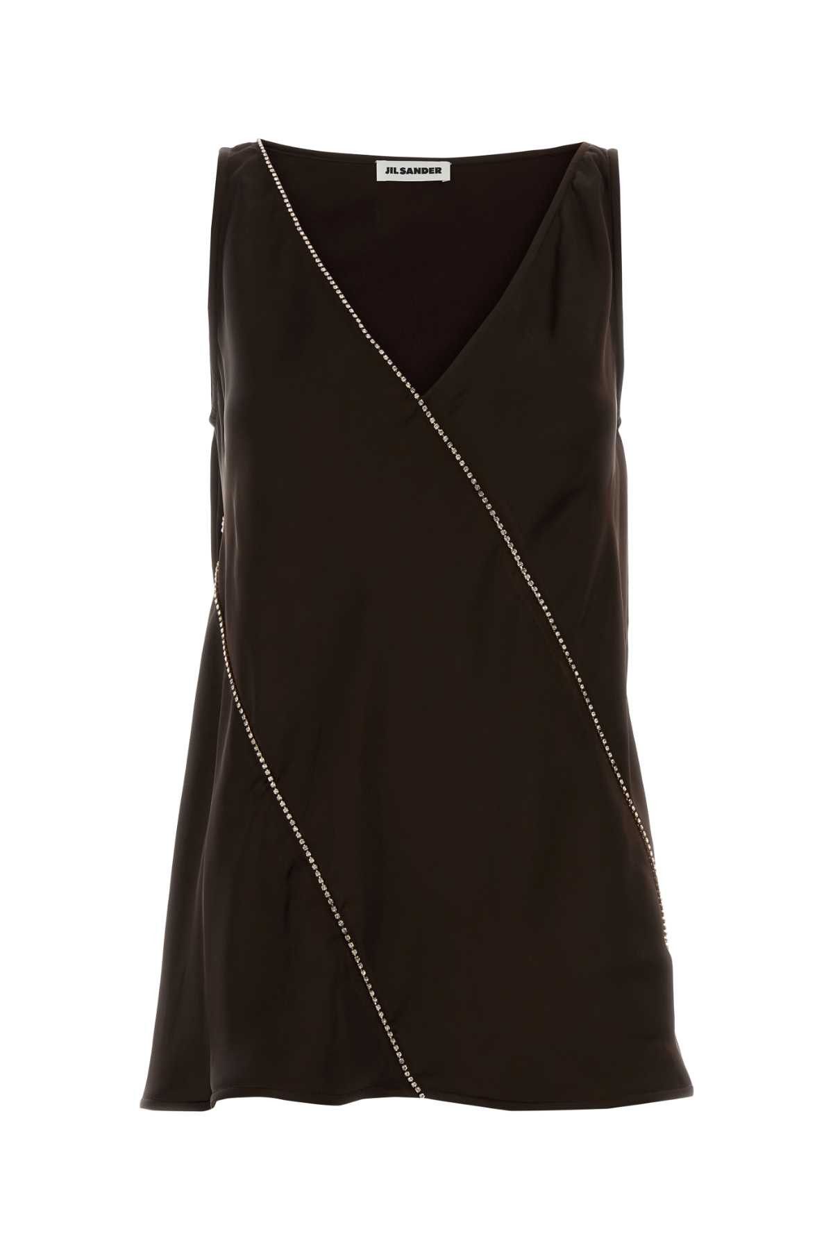 Jil Sander Chocolate Viscose Top Size XS / US 0-2 / IT 36-38 - 1 Thumbnail