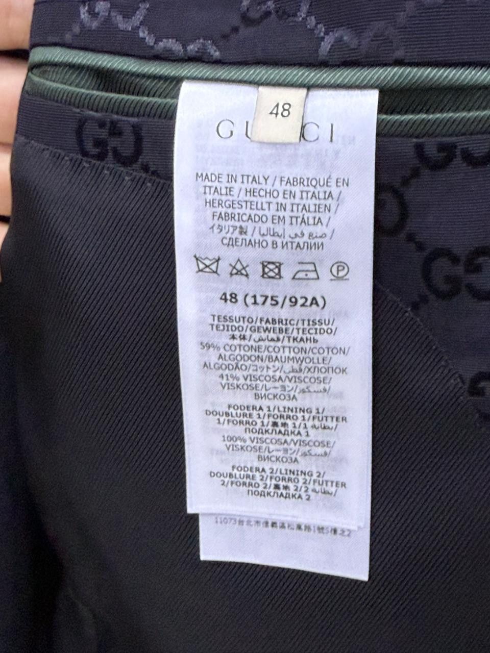 Gucci CC28 GG Cotton Viscose Formal Jacket in Black Size US M / EU 48-50 / 2 - 3 Thumbnail