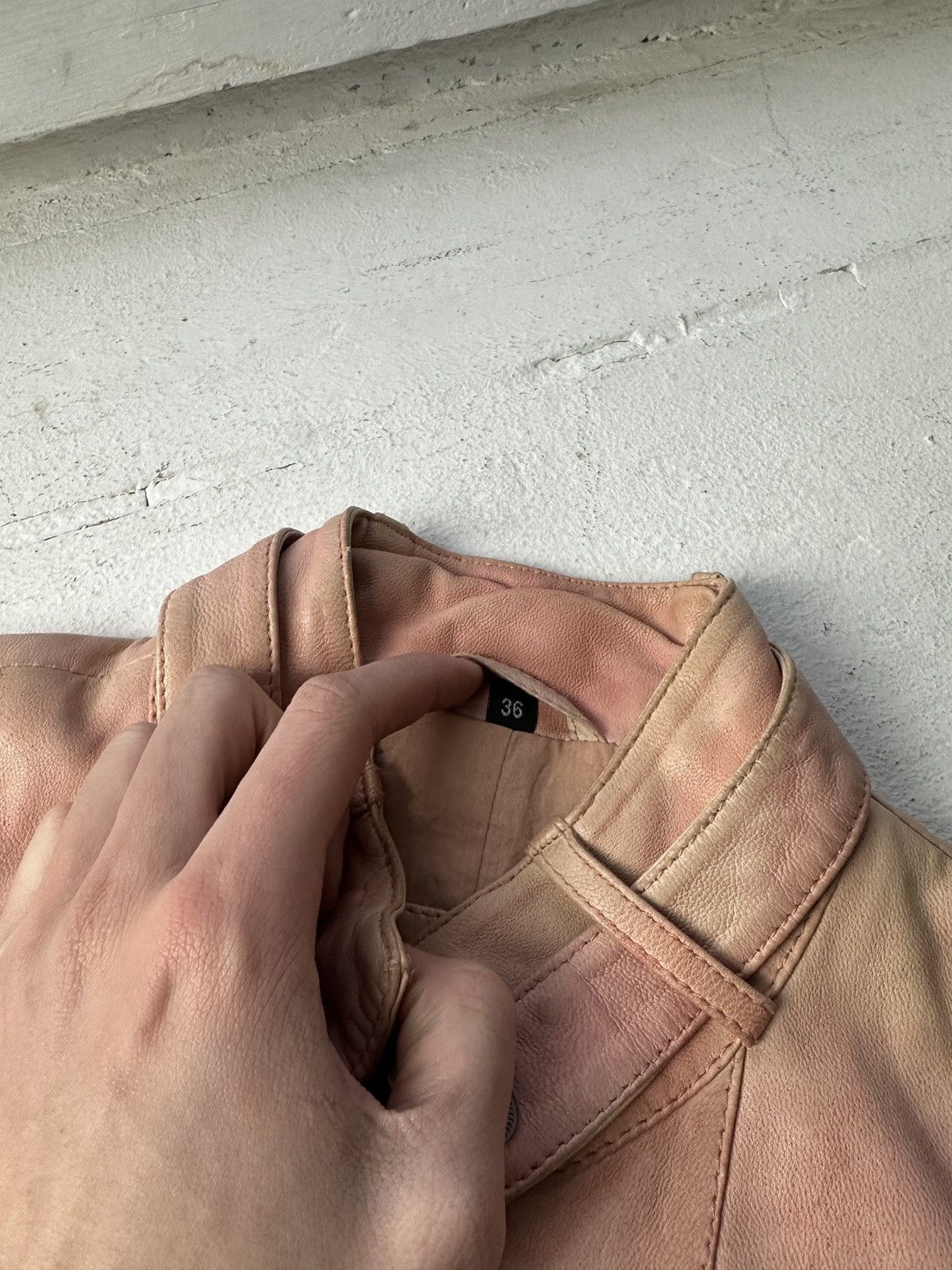 Other 🚨Y2K RICK OWENS TYPE DIRTY SLIM FIT ZIP LEATHER JACKET Size XS / US 0-2 / IT 36-38 - 6 Thumbnail