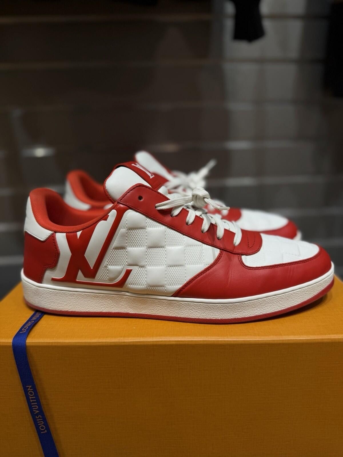 Louis Vuitton Louis Vuitton Rivoli Red Low Top Sneakers Size 10LV/11US Size US 11 / EU 44 - 1 Thumbnail