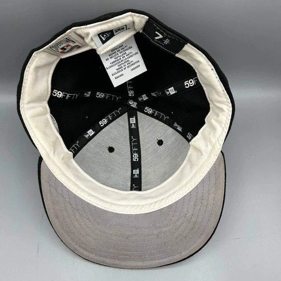 New Era Chicago White Sox Hat Men 7 5/8 Black MLB Fitted Cap Wool Size ONE SIZE - 2 Thumbnail