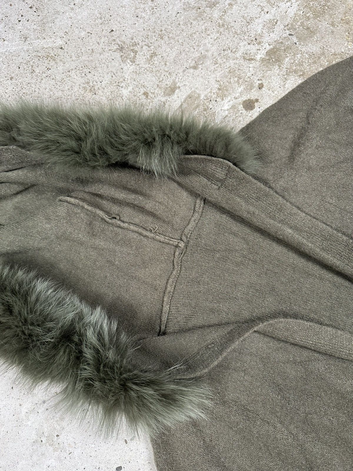 If Six Was Nine × Japanese Brand × Le Grande Bleu (L.G.B.) Vintage Y2K Faux Fur Viscose Hooded Cardigan Sweater Size US L / EU 52-54 / 3 - 7 Thumbnail