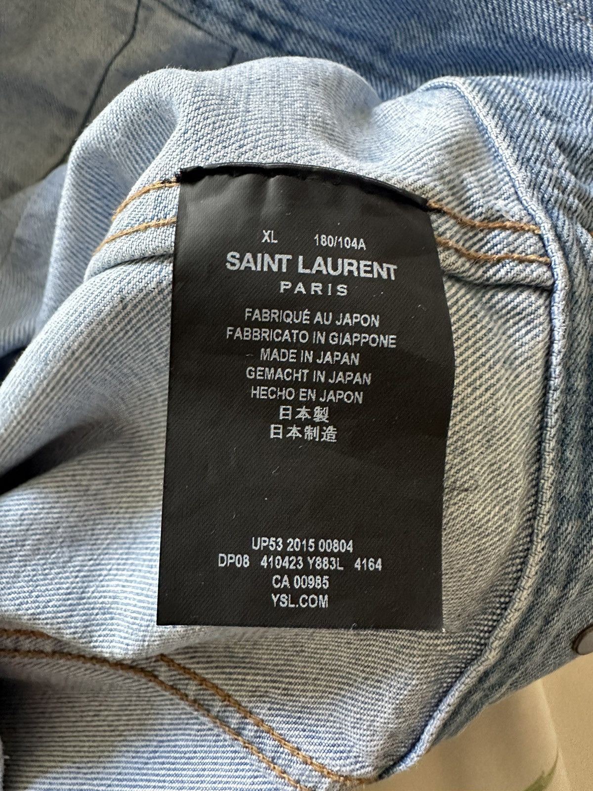Saint Laurent Paris Ss16 Surf Sound Saint Laurent grail sleeveless denim jacket Size US XL / EU 56 / 4 - 24 Thumbnail