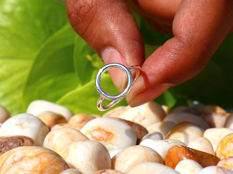 Handmade Open Circle Round Ring, 925 Silver Ring, Handmade Gift idea Size ONE SIZE - 1 Thumbnail