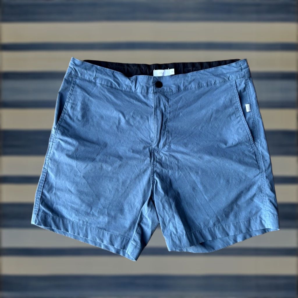 Onia Onia Chino Shorts Mens 34 Blue Cotton Nylon Spandex Stretch Pocket Zipper Drawstring Size US 34 / EU 50 - 1 Thumbnail