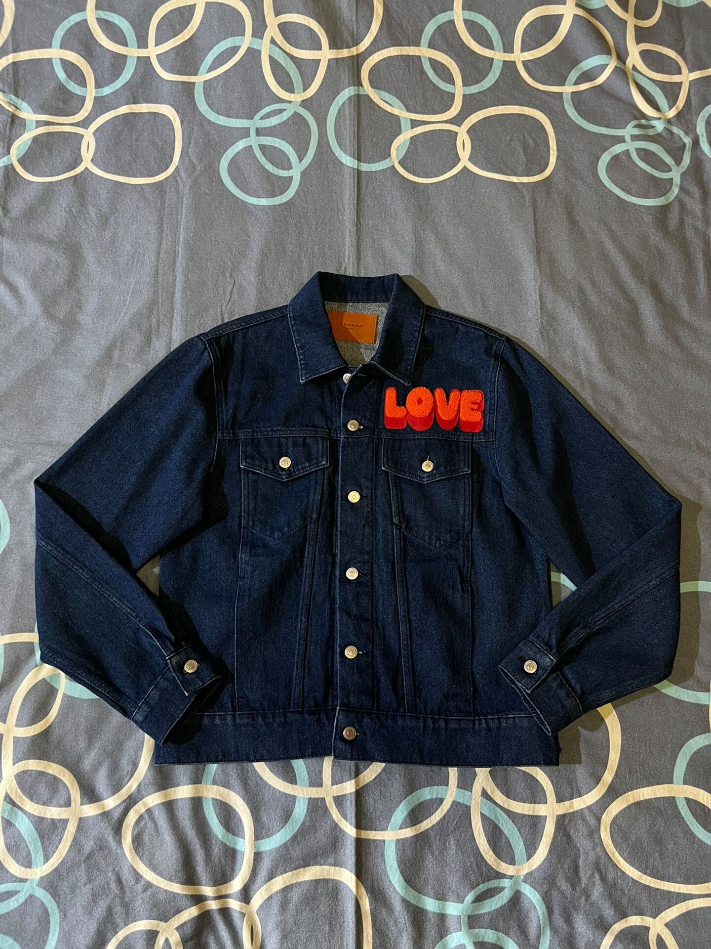 Sandro sandro embroidered denim jacket in dark blue Size US XL / EU 56 / 4 - 1 Thumbnail