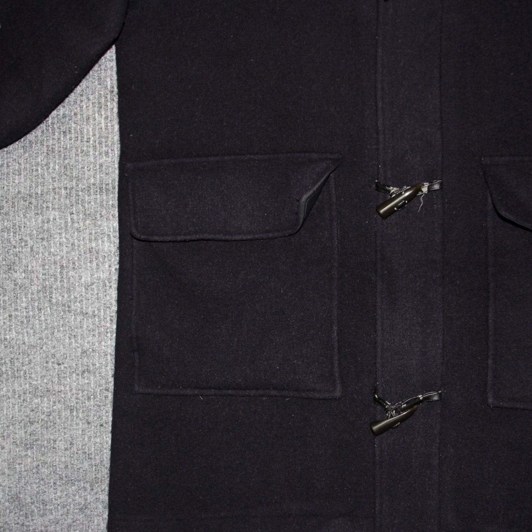 Vintage JOS A BANK Duffle Coat Mens L Navy Wool Blend Toggle Closure Pockets Lined Size US L / EU 52-54 / 3 - 4 Thumbnail