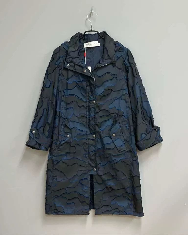 Dior Dior Blue Camouflage Mid-Length Coat Size S / US 4 / IT 40 - 1 Thumbnail