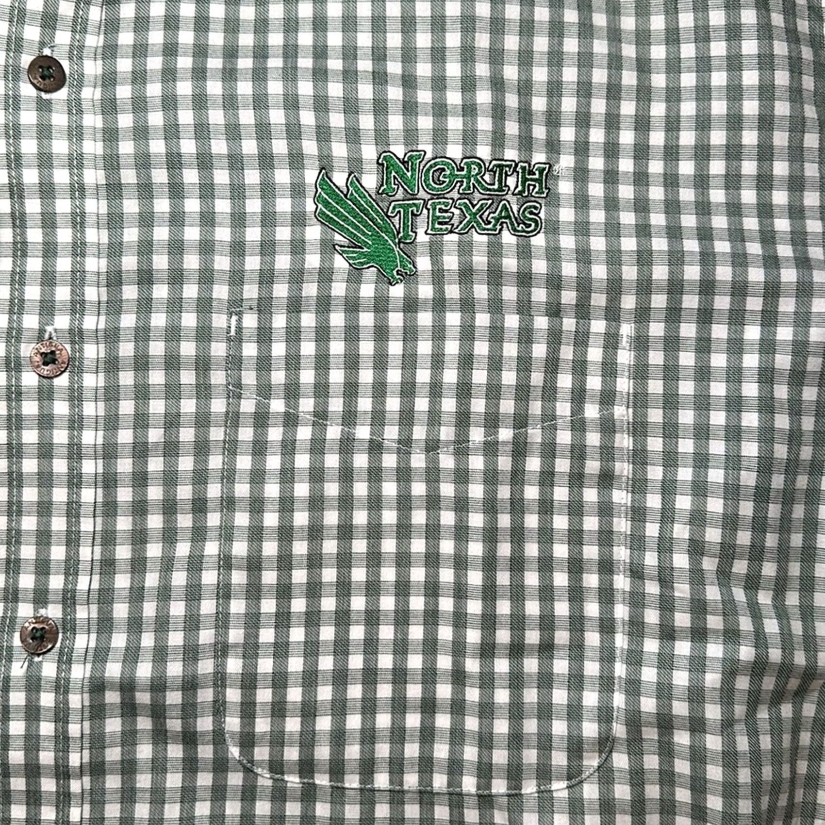 Vintage VINTAGE North Texas Mean Green Antigua Checkered Button-Down Shirt Mens 2XL Green Shirt Long Sleeve Size US XXL / EU 58 / 5 - 6 Thumbnail