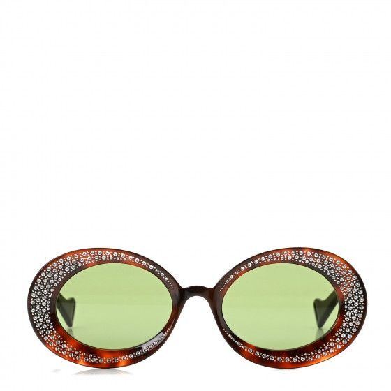 Designer × Gucci × Swarovski Gucci Tortoise Shell Swarovski Diamond Studded Sunglasses Size ONE SIZE - 11 Thumbnail