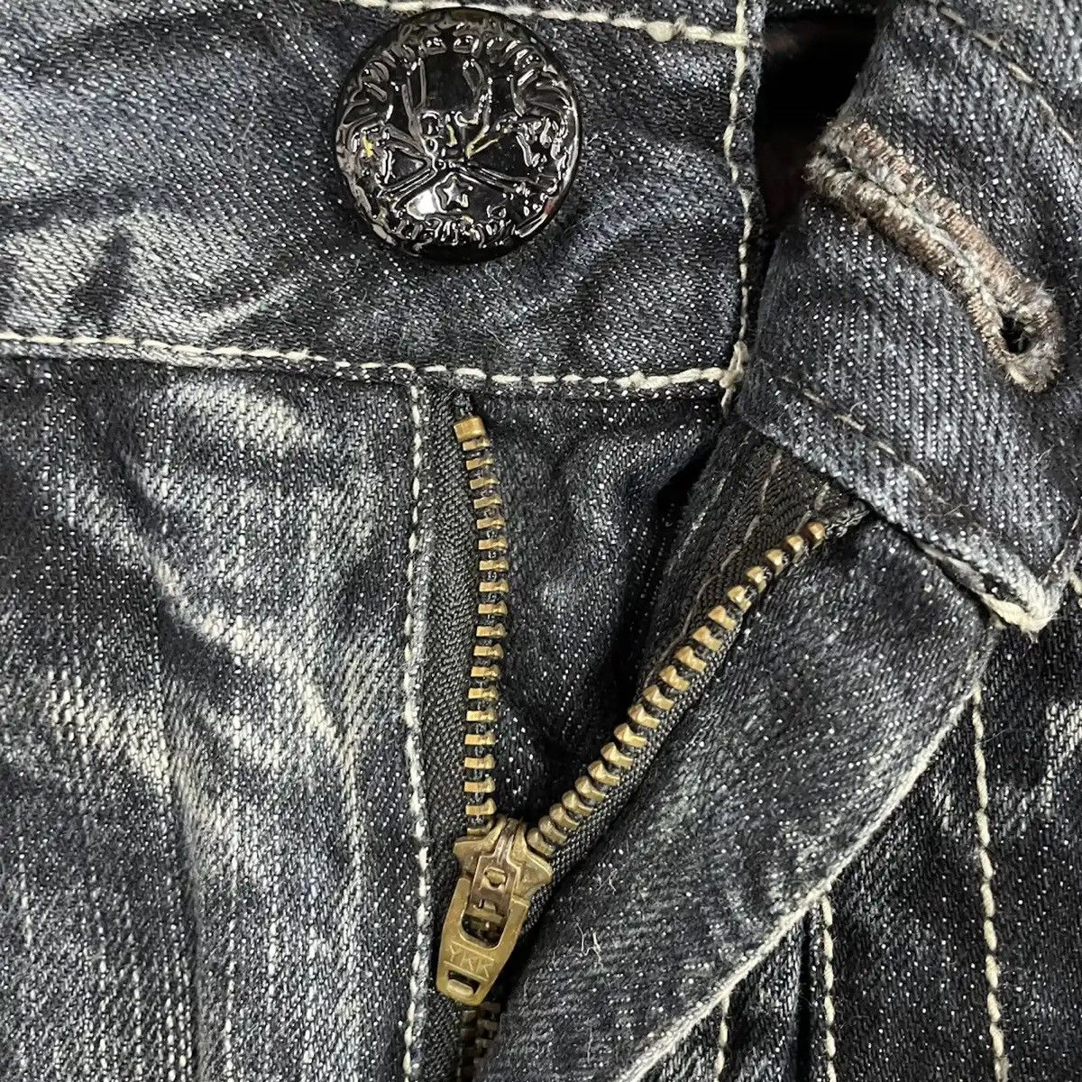 Hysteric Glamour × Shellac Japan Blow By Blue Crowd Of Lightning Denim With Velvet Belt Size US 28 / EU 44 - 8 Thumbnail