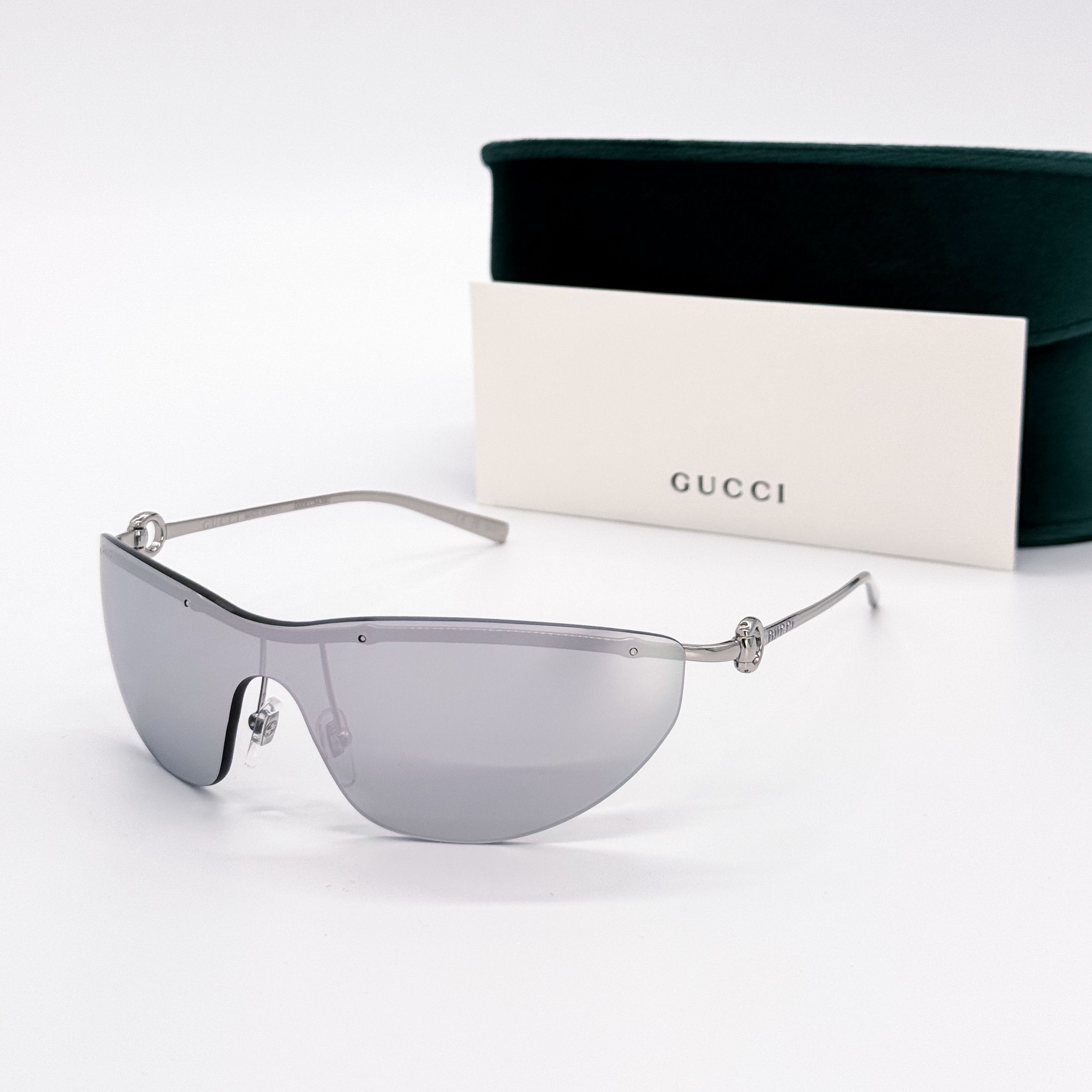 Gucci NEW GUCCI GG1700S 002 SUNGLASSES SILVER GREY GUCCI EYEWEA Size ONE SIZE - 1 Thumbnail