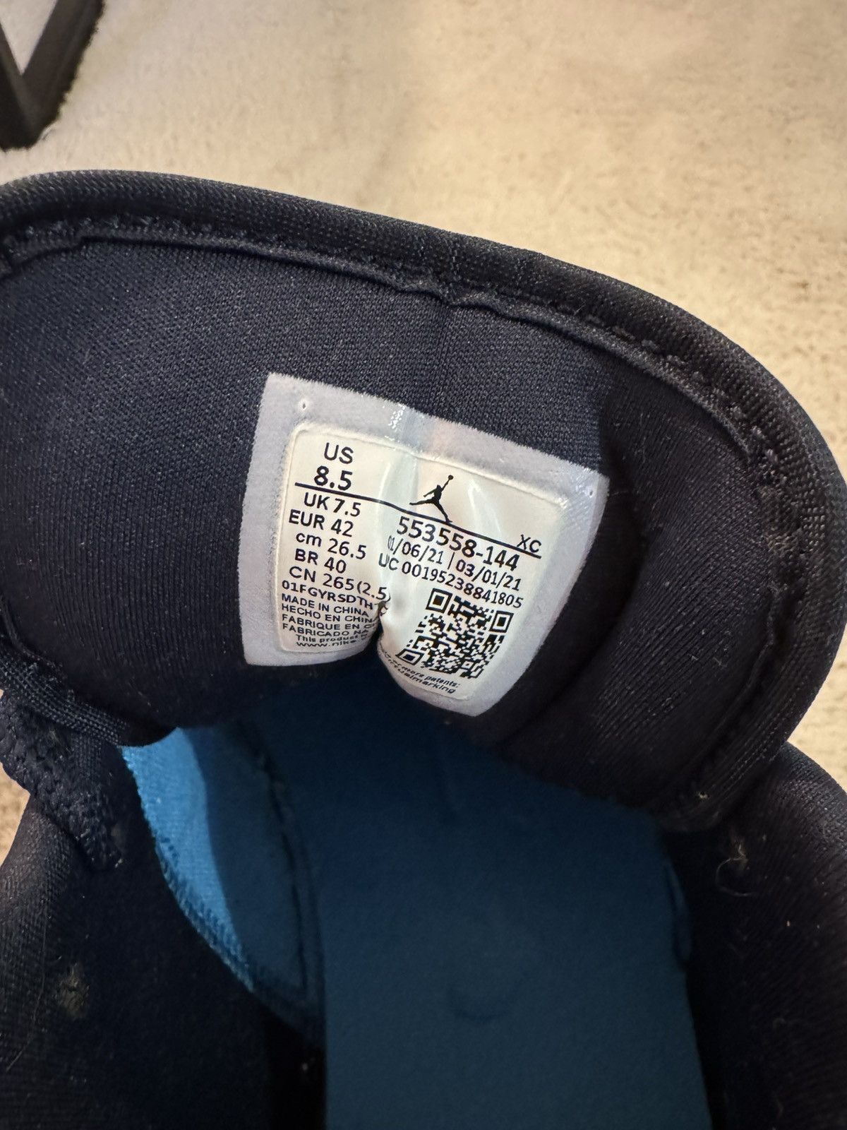 Jordan Brand Jordan 1 Low UNC 2021 Size US 8.5 / EU 41-42 - 6 Thumbnail