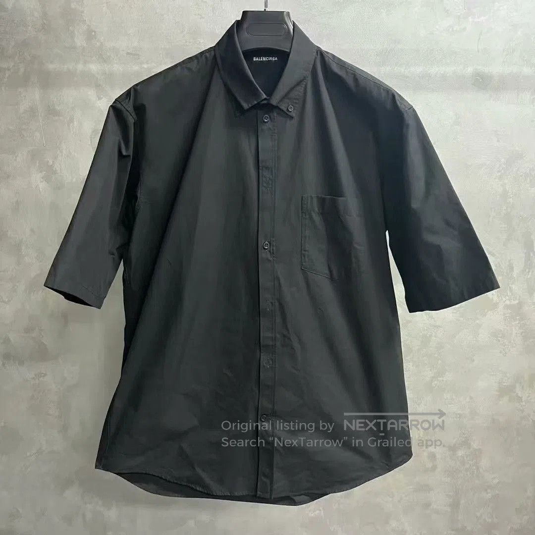 Balenciaga Balenciaga Black Letter Print Short Sleeve Shirt. Size US XS / EU 42 / 0 - 1 Thumbnail
