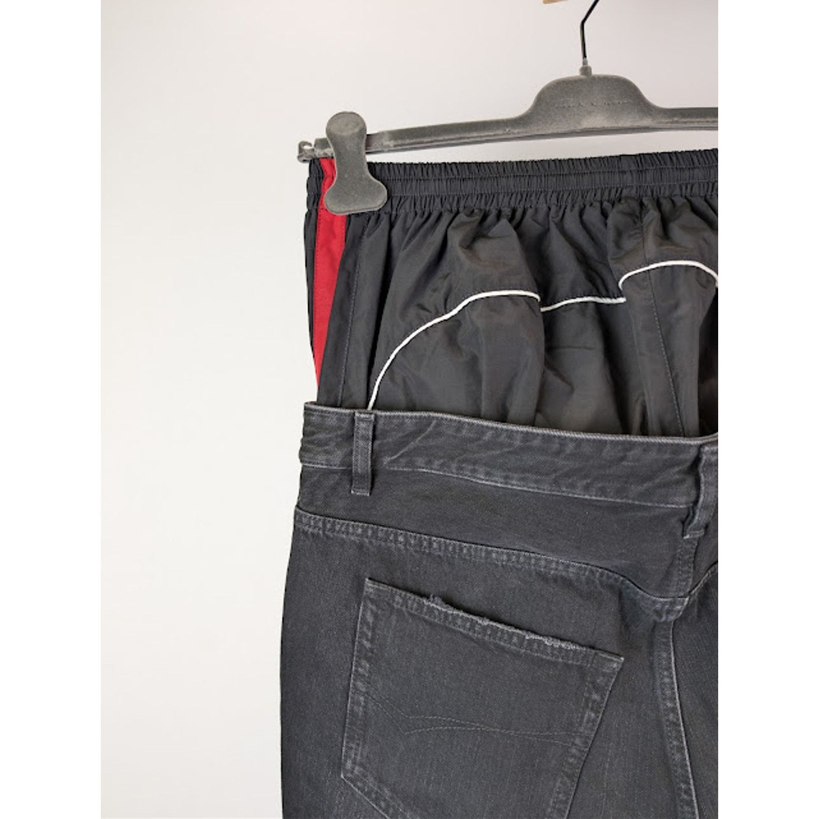 Balenciaga o1rshd1 Layered Kuroki Denim Jeans in Midnight Black Size US 34 / EU 50 - 16 Thumbnail