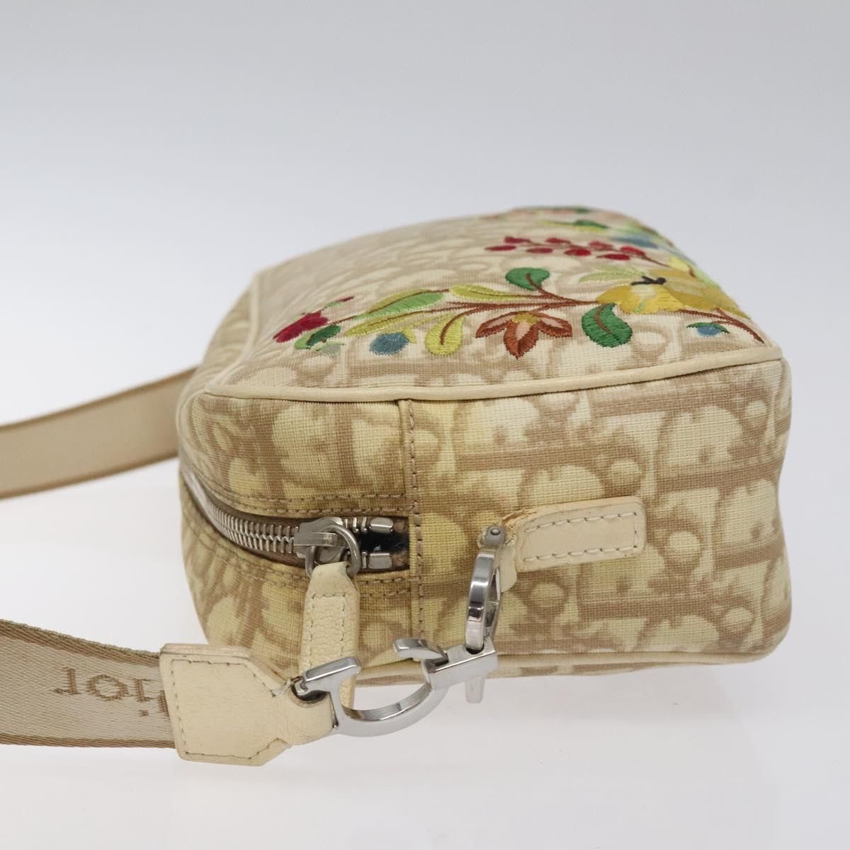 Dior DIOR Trotter Canvas Flower Shoulder Bag Beige Silver Size ONE SIZE - 5 Thumbnail