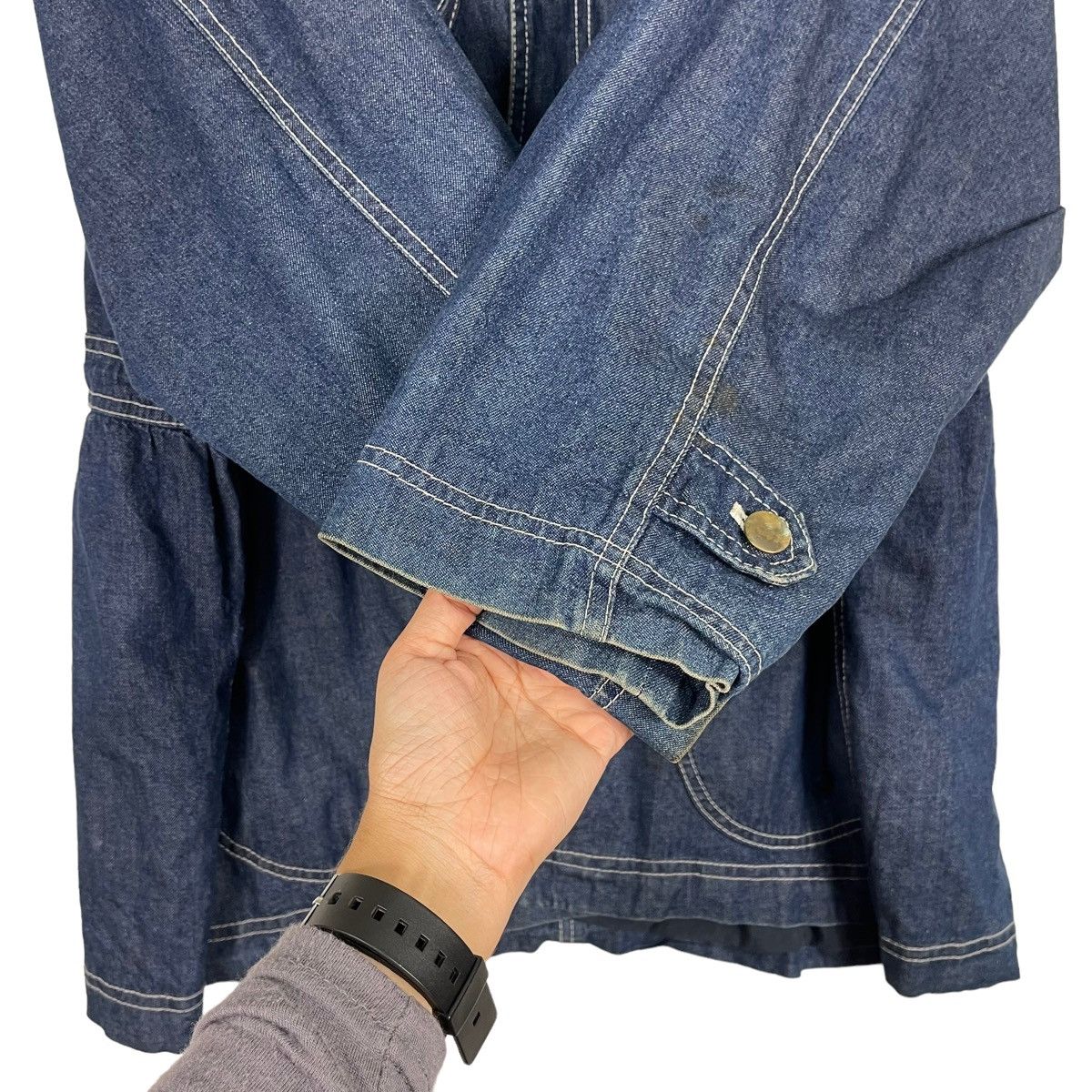 Hai Sporting Gear × Issey Miyake 💥80s HAI SPORTING GEAR DENIM WORKER CHORE JACKET Size US XL / EU 56 / 4 - 12 Thumbnail
