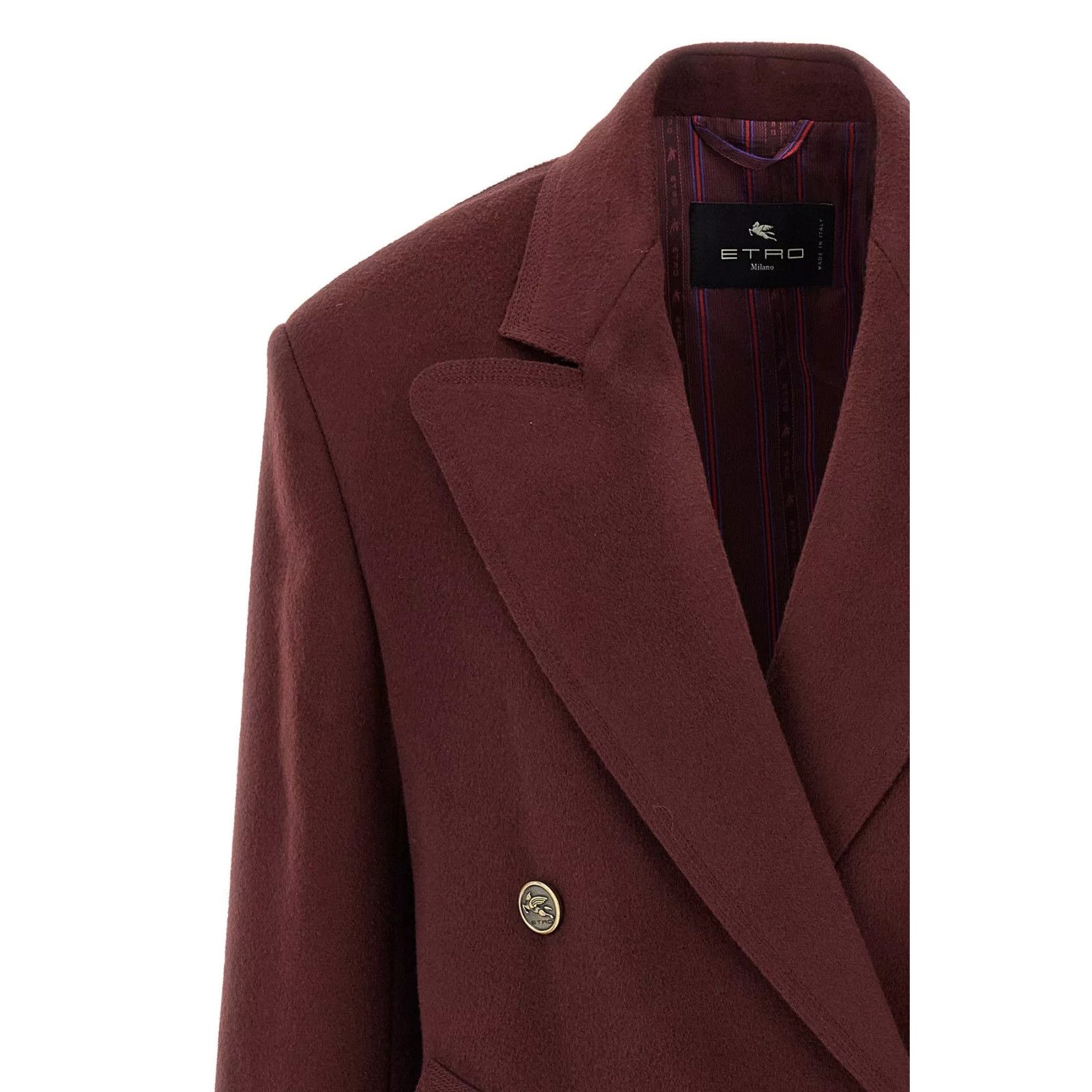 ETRO Double-Breasted Bordeaux Wool Blazer New & Authentic (W