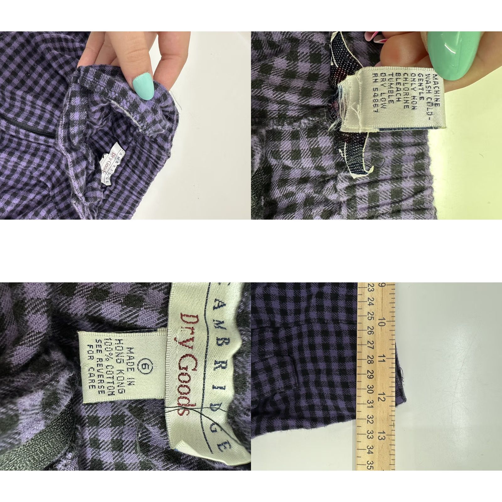 Vintage VINTAGE Cambridge Dry Goods Womens Dress Pants Purple Black Plaid 6 Straight Rise High Waist Comfort 80s 90s Mens Womens Girls Size 28" / US 6 / IT 42 - 8 Thumbnail