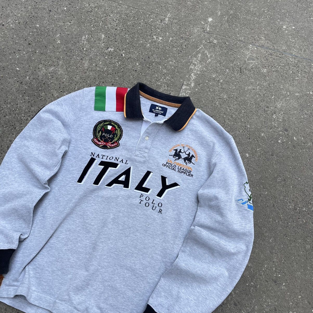 La Martina × Vintage Vintage La Martina ITALY Polo Team Big Logo Rugby Shirt Size US M / EU 48-50 / 2 - 3 Thumbnail