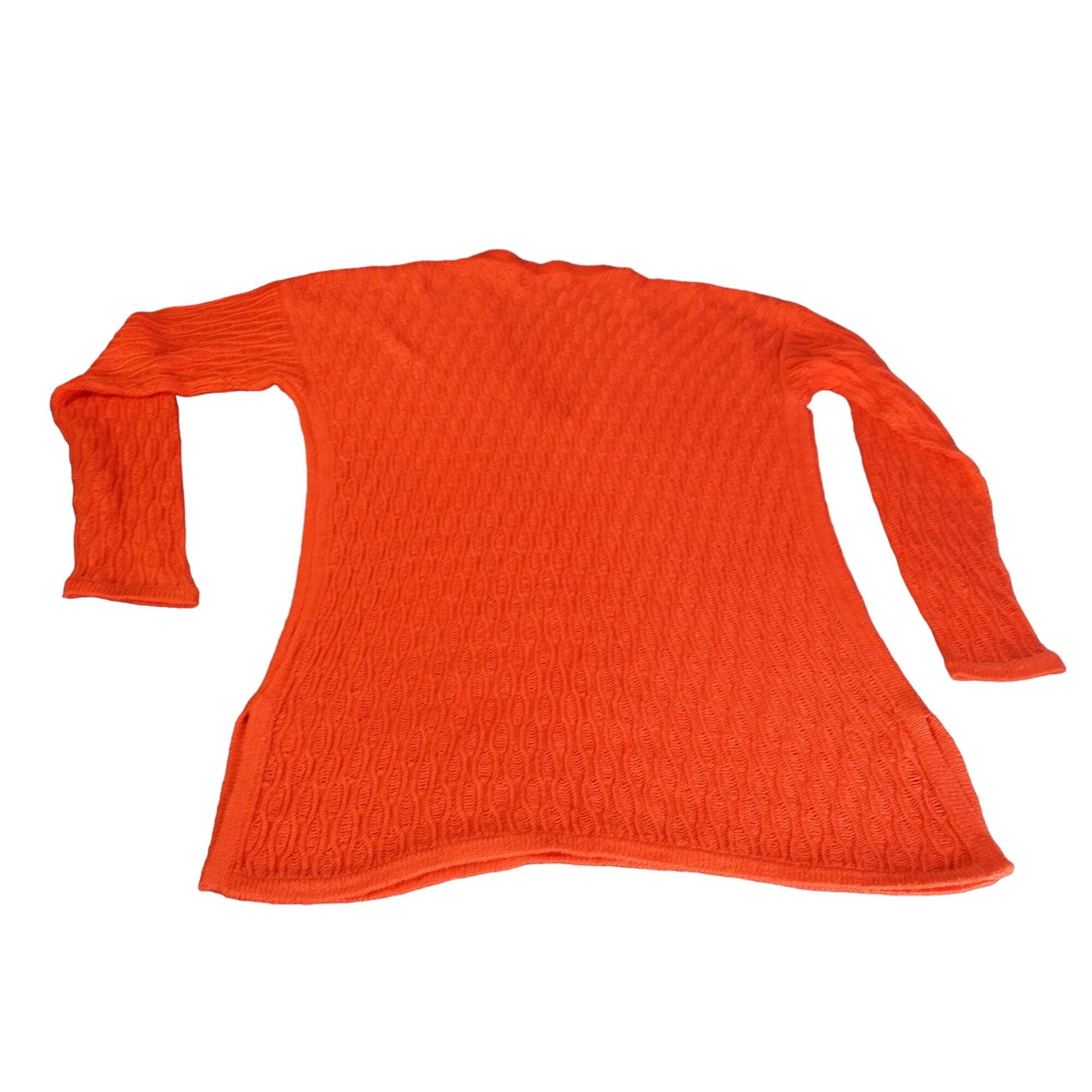 Bloomingdale's Bloomingdales V Neck Cable Knit Sweater Women Sz M Orange Si Size M / US 6-8 / IT 42-44 - 6 Thumbnail