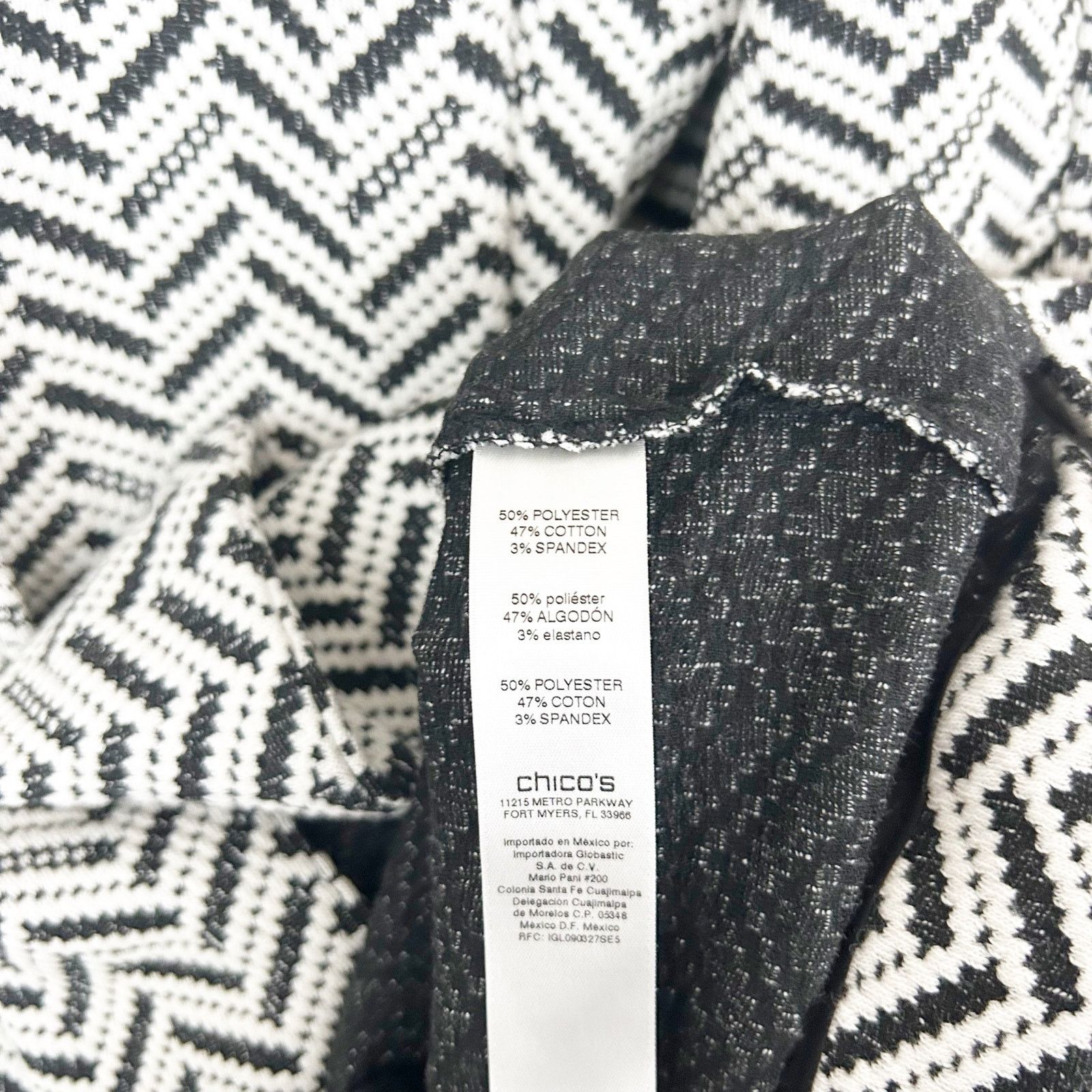 Chicos Chicos Black White Chevron Herringbone Jacquard Jacket Sz M Size M / US 6-8 / IT 42-44 - 4 Thumbnail