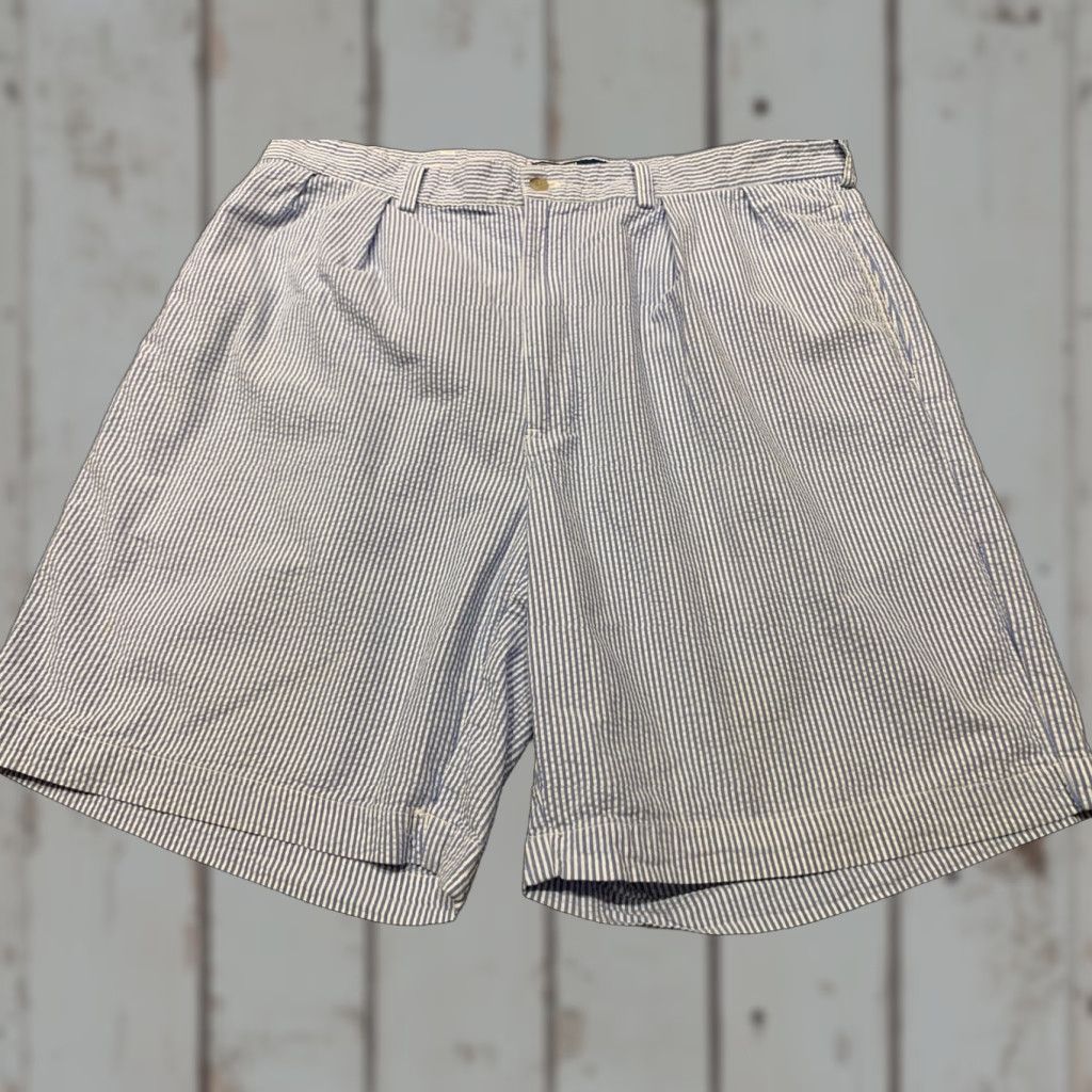 Polo Ralph Lauren VINTAGE Polo Ralph Lauren Mens Shorts Seersucker Cotton Blue White Stripe Summer Size 38 Casual Size US M / EU 48-50 / 2 - 1 Thumbnail