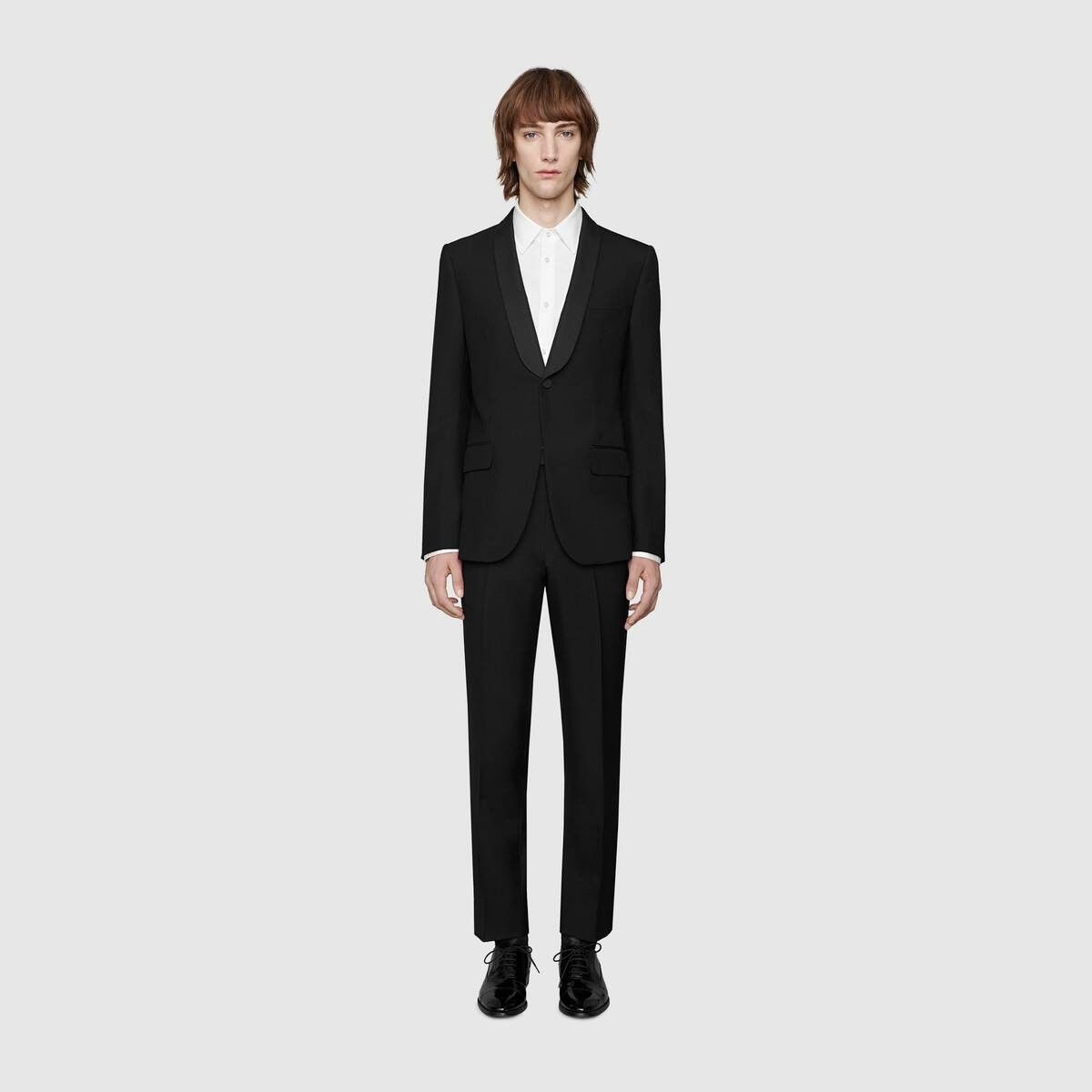 Gucci oc11z1025 Tapered Wool Mohair Tuxedo Suit in Black Size US S / EU 44-46 / 1 - 3 Thumbnail