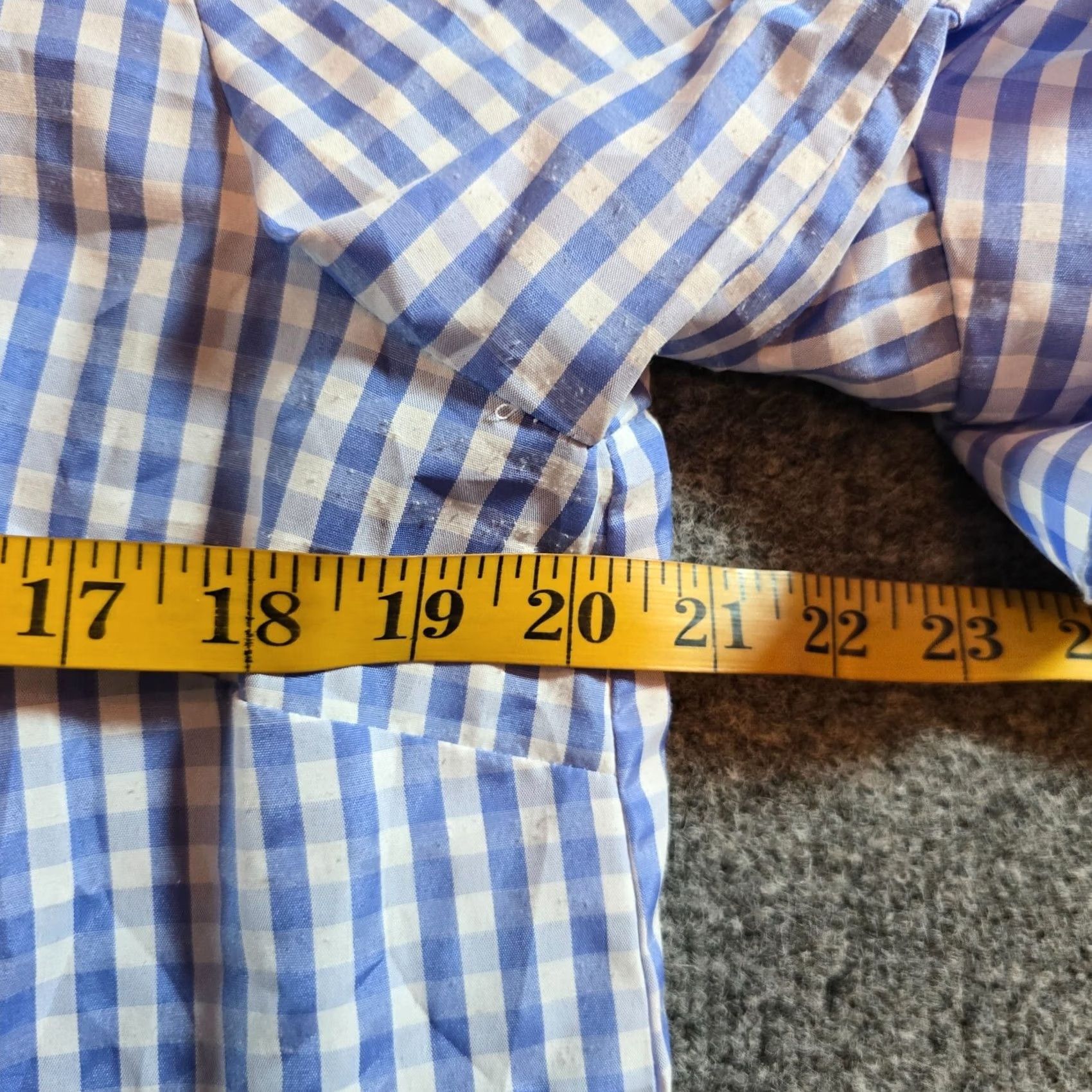 Vintage Sunday In Brooklyn Blouse Shirt Womens Large Blue White Gingham Plaid Cropped Casual 3/4 Sleeve Round Neck Lightweight Easy Care Size L / US 10 / IT 46 - 5 Thumbnail