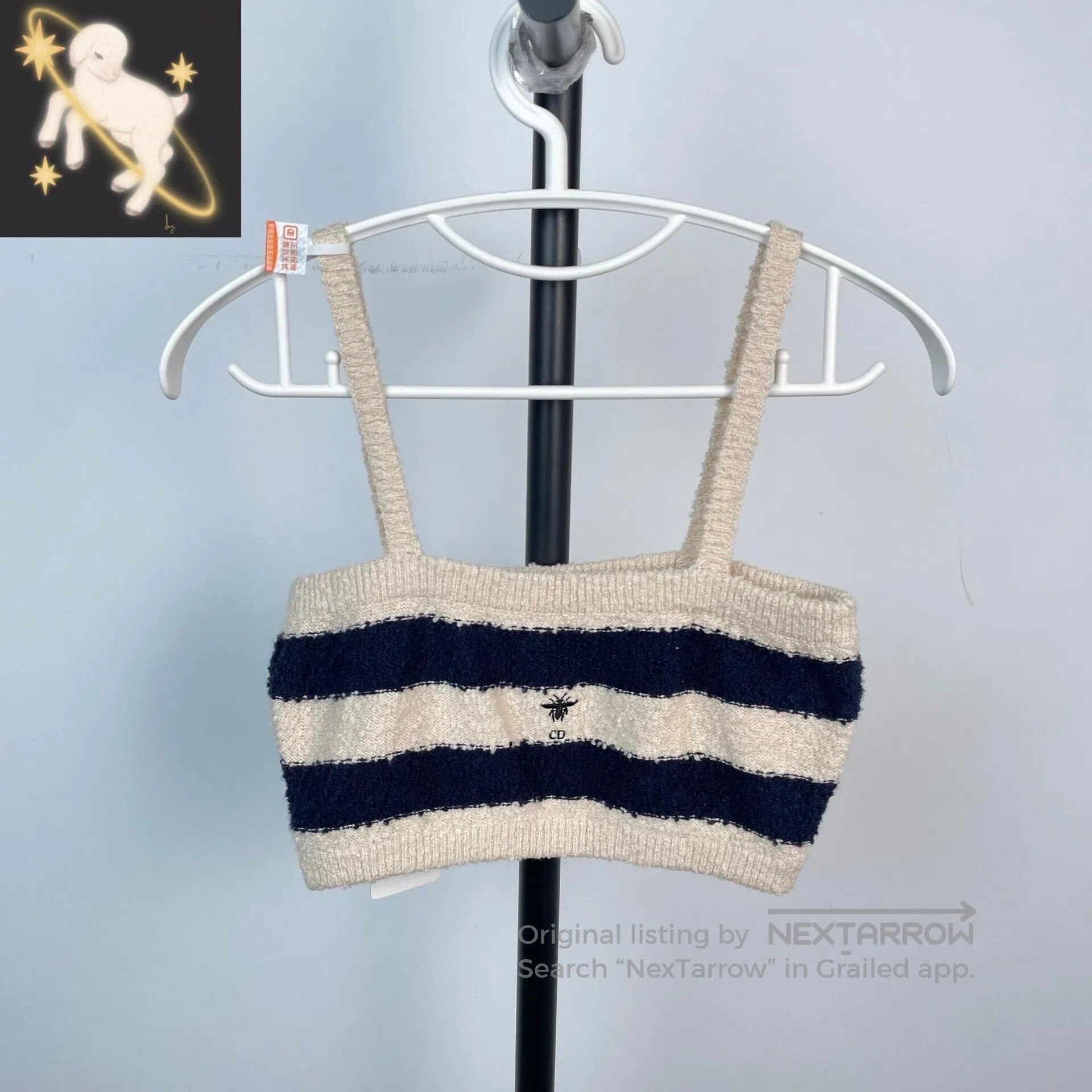 Dior Dior Bee Embroidered Striped Knit Camisole Vest| Size M / US 6-8 / IT 42-44 - 1 Thumbnail