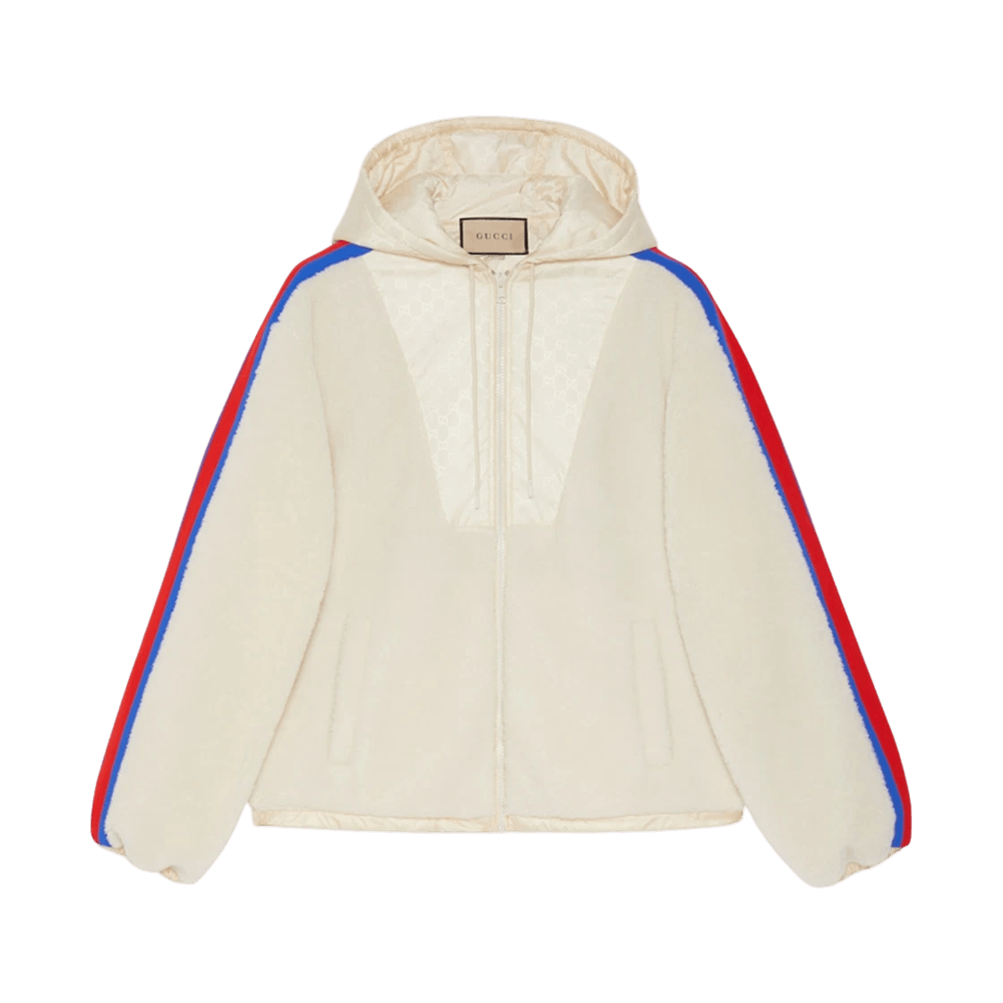 Gucci o1la5ras0526 Fleece Wool Zip Jacket With Web in Ivory Size S / US 4 / IT 40 - 1 Preview