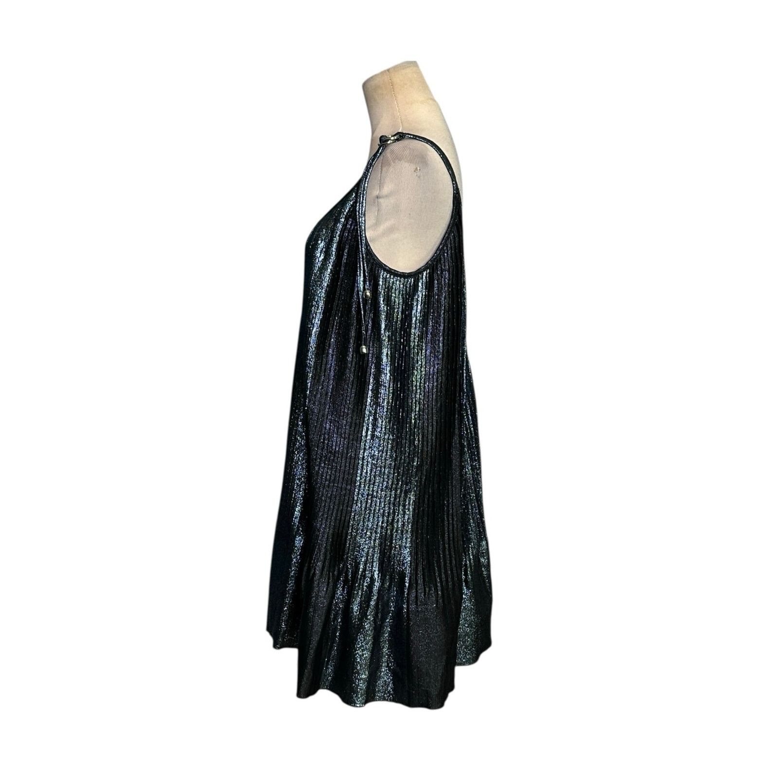 Adam Selman Adam Selman metallic pleated slip mini dress size Small Size S / US 4 / IT 40 - 7 Thumbnail