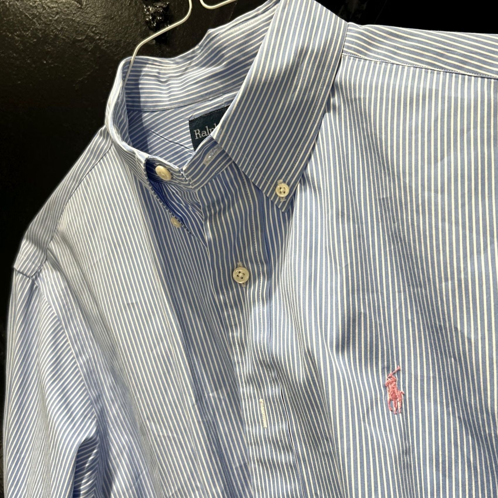 Ralph Lauren Ralph Lauren Polo Shirt Men Blue Stripe Classic Fit Oxford 16.5 B Size US XL / EU 56 / 4 - 7 Thumbnail