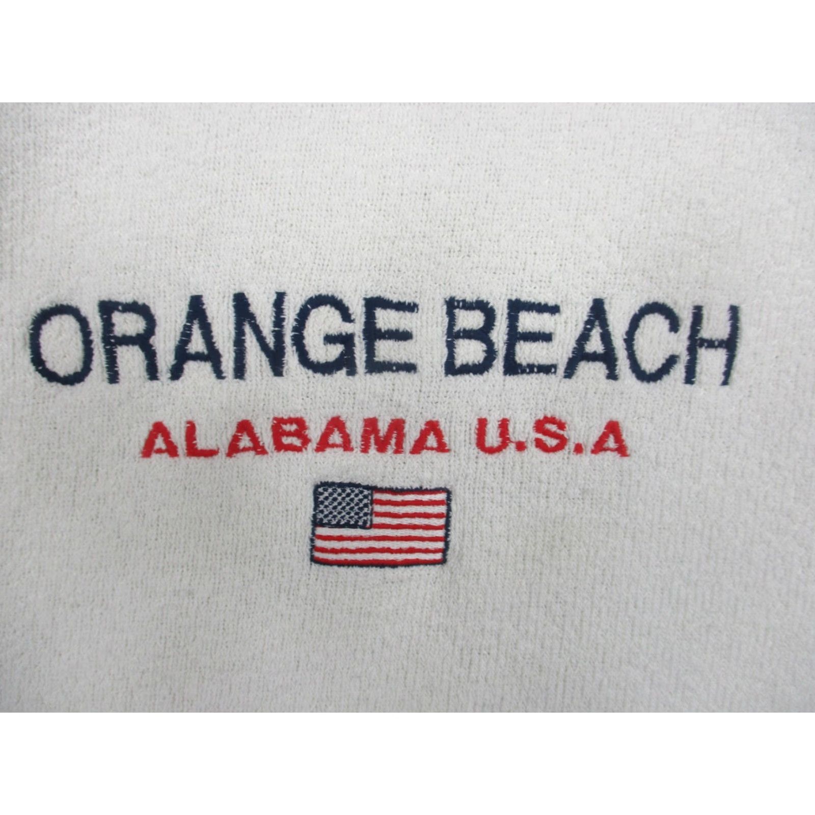 Vintage VINTAGE Exist Sweatshirt Mens XL White Embroidered USA Made Beach Alabama ORANGE CREWNECK USA Embroidered Flag Size US XL / EU 56 / 4 - 2 Thumbnail