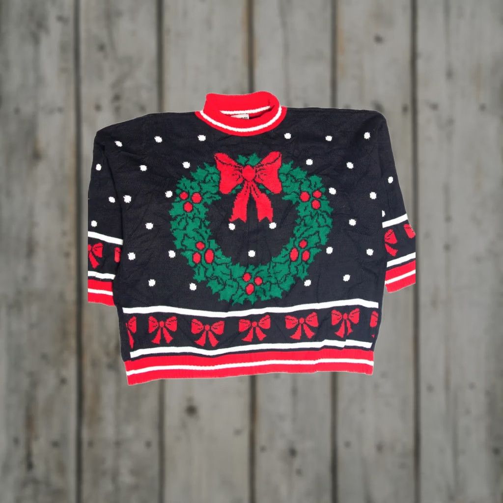 Vintage VINTAGE Knitwaves Black Ugly Christmas Pullover XS-XL Size XXL / US 16-18 / IT 52-54 - 1 Thumbnail