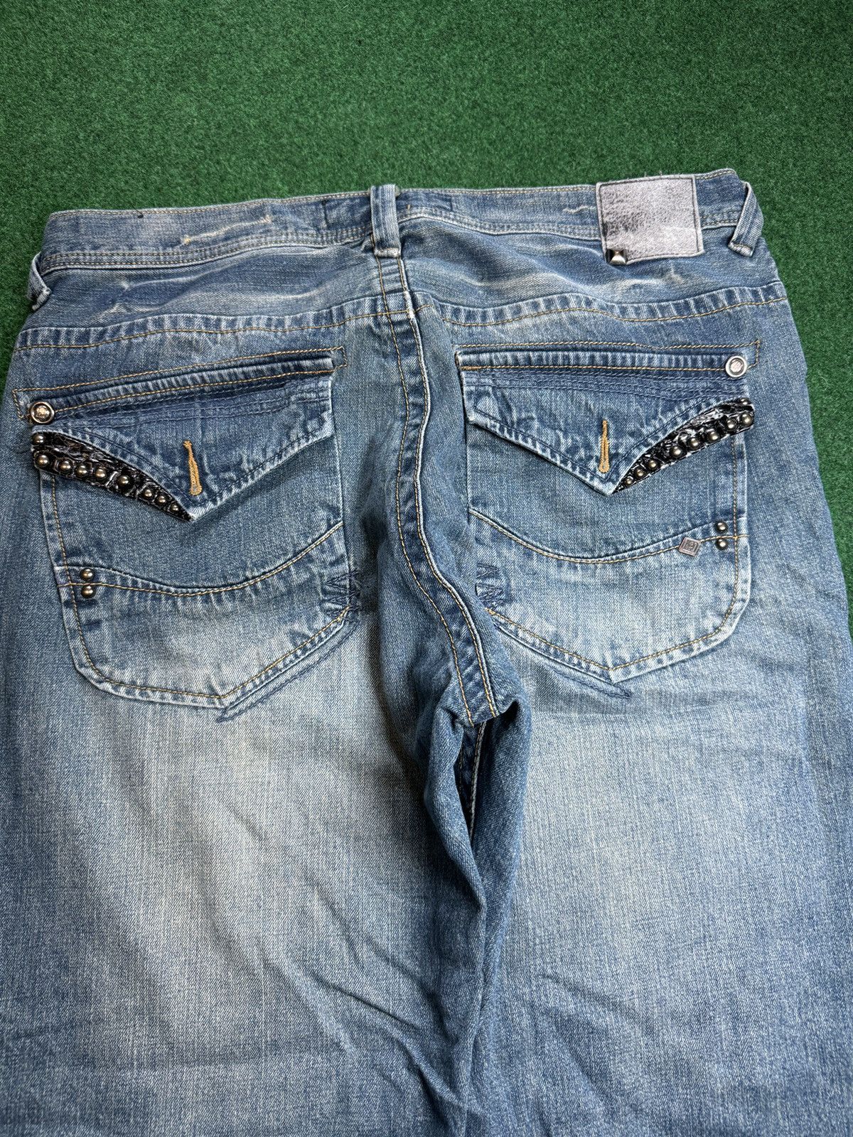 Enyce × Vintage Y2K Eynce Studded Emo Grunge Baggy Wide Leg 36x34 Jeans Size US 36 / EU 52 - 5 Thumbnail