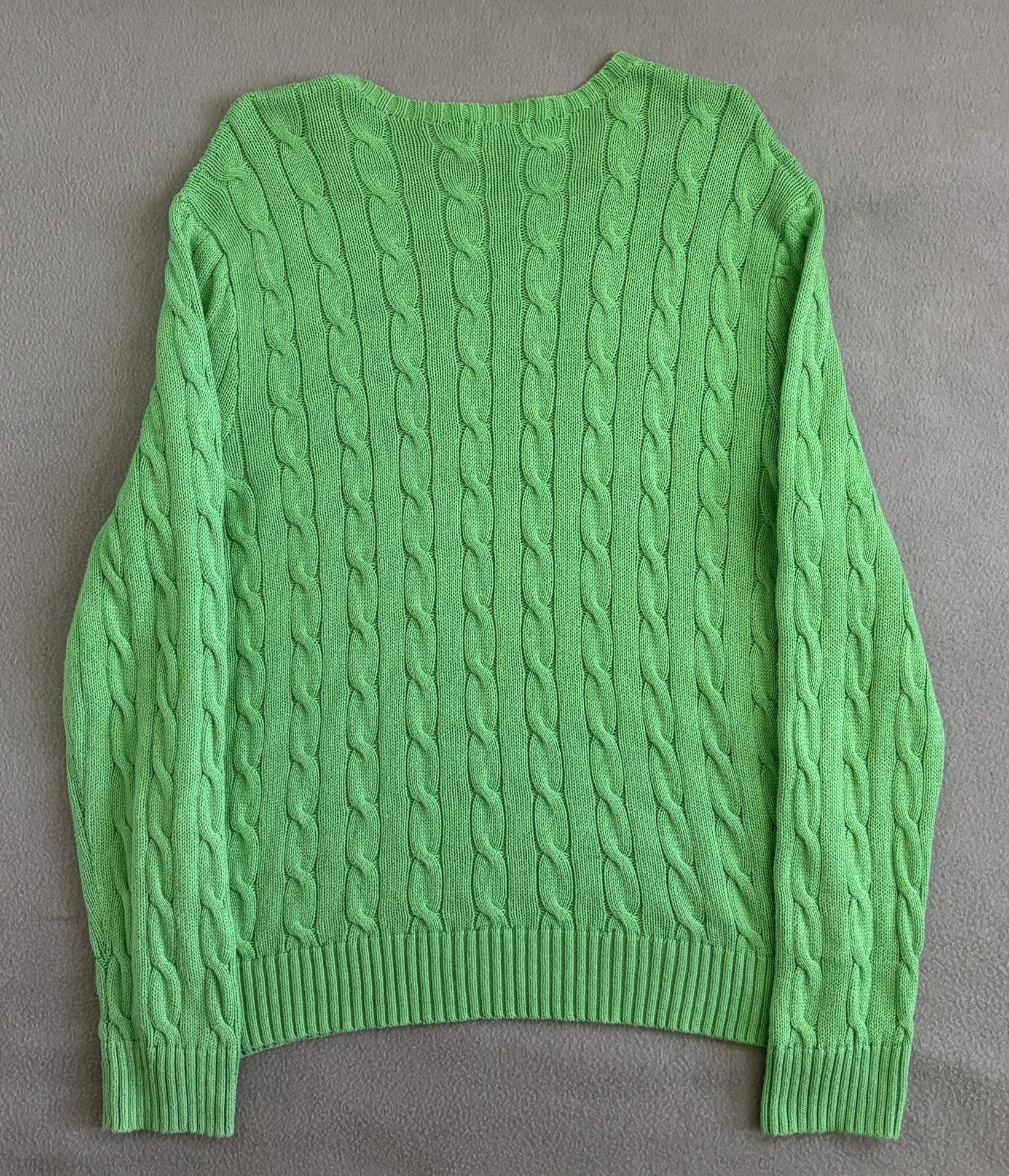 Polo Ralph Lauren Polo Ralph Lauren Cable Knit Green Sweater Large Size L / US 10 / IT 46 - 6 Thumbnail