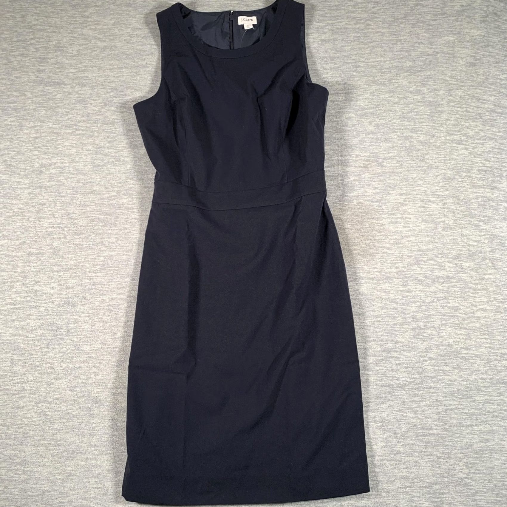 J.Crew J.CREW Dress Womens 2 Navy Sleeveless Sheath Knee Length Work Office Career Boatneck? Size XS / US 0-2 / IT 36-38 - 2 Thumbnail