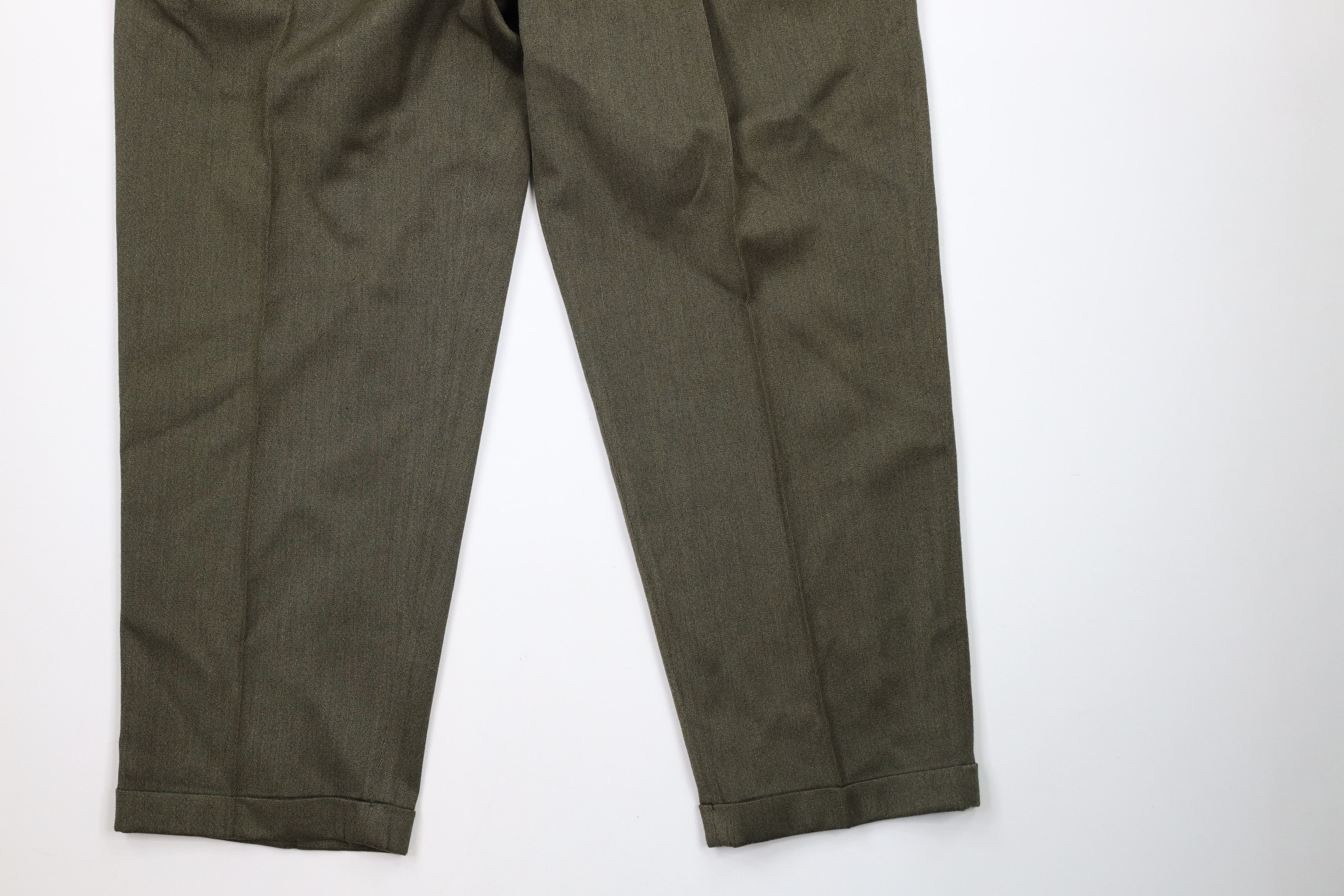 Vintage Vintage 90s Streetwear Pleated Wide Leg Trousers Pants Green Size US 38 / EU 54 - 4 Thumbnail