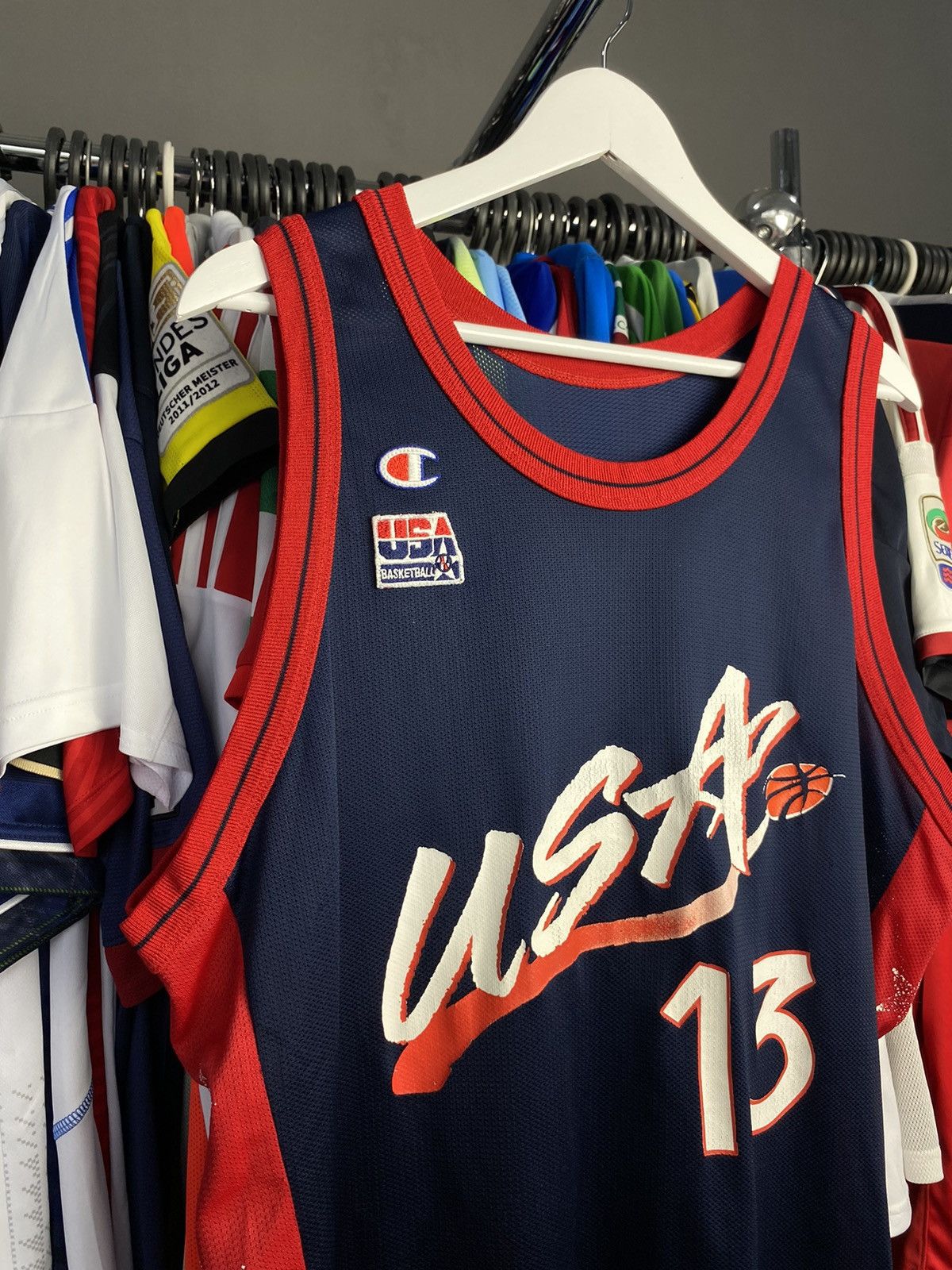 Champion Vtg 90s Champion Team USA Shaquille O'Neil #13 Jersey NBA Size US M / EU 48-50 / 2 - 3 Thumbnail