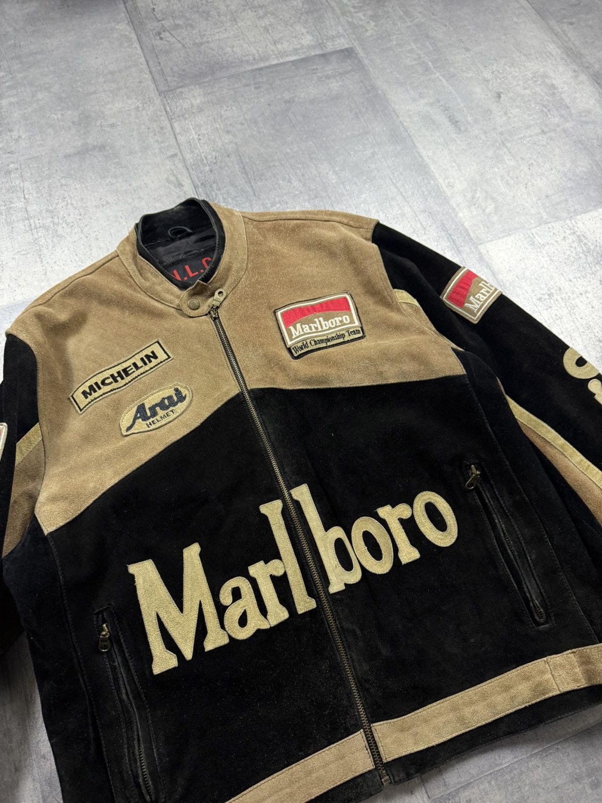 Marlboro Marlboro vintage leather jacket race jacket Size US XL / EU 56 / 4 - 6 Thumbnail